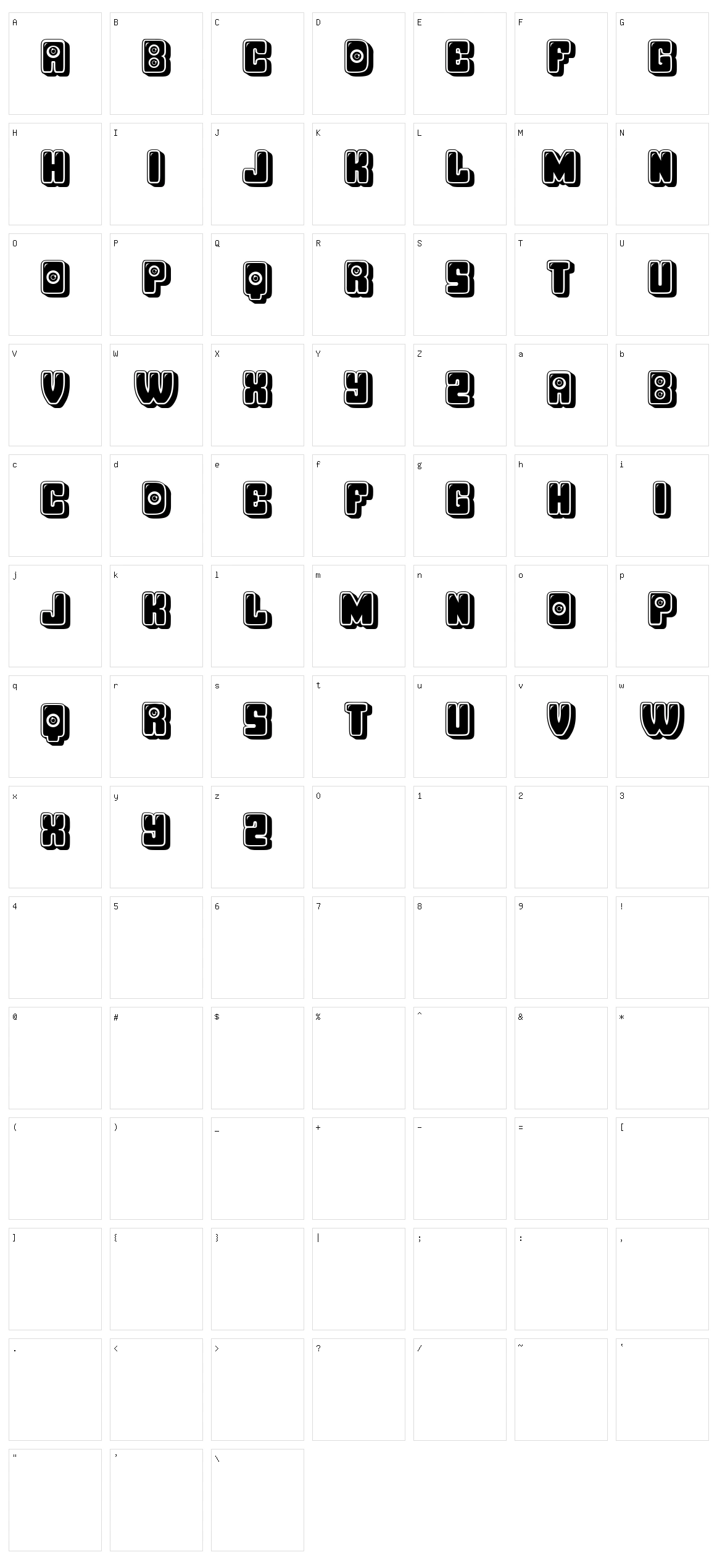 Voyeur Character Set