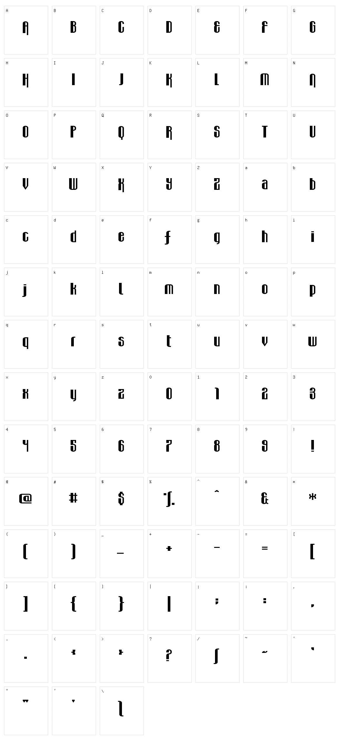 Wabbit Sans Character Set