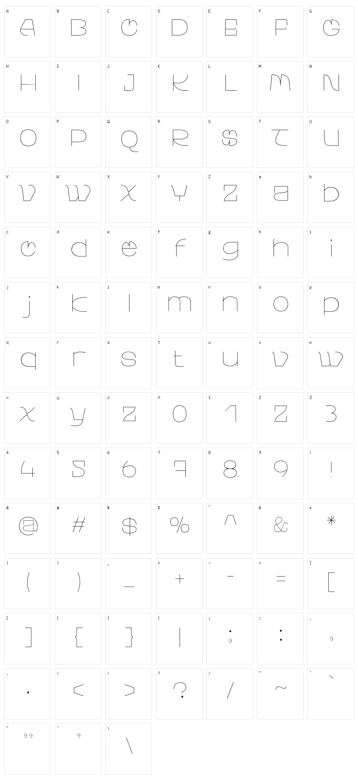Walting Character Set