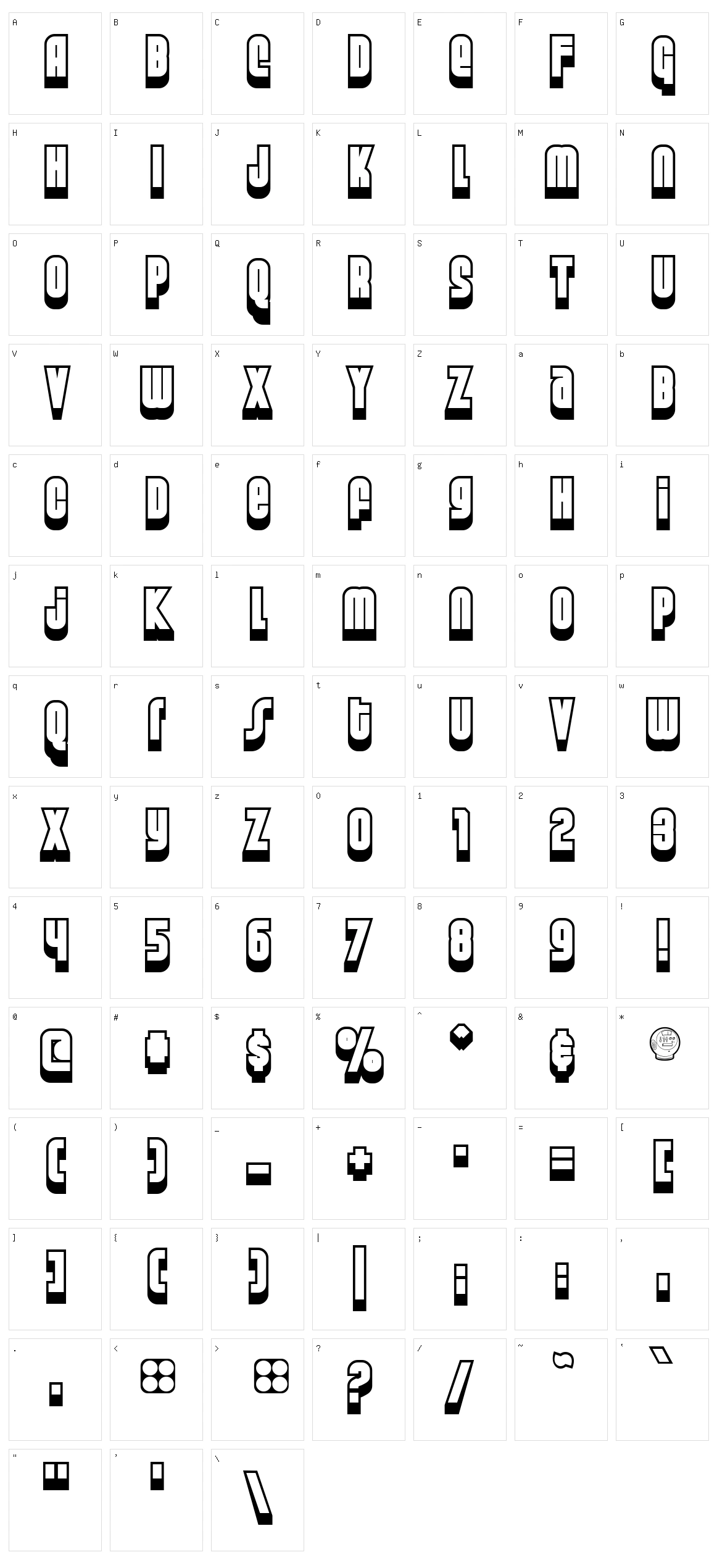 Weltron Special Power 2001 Character Set