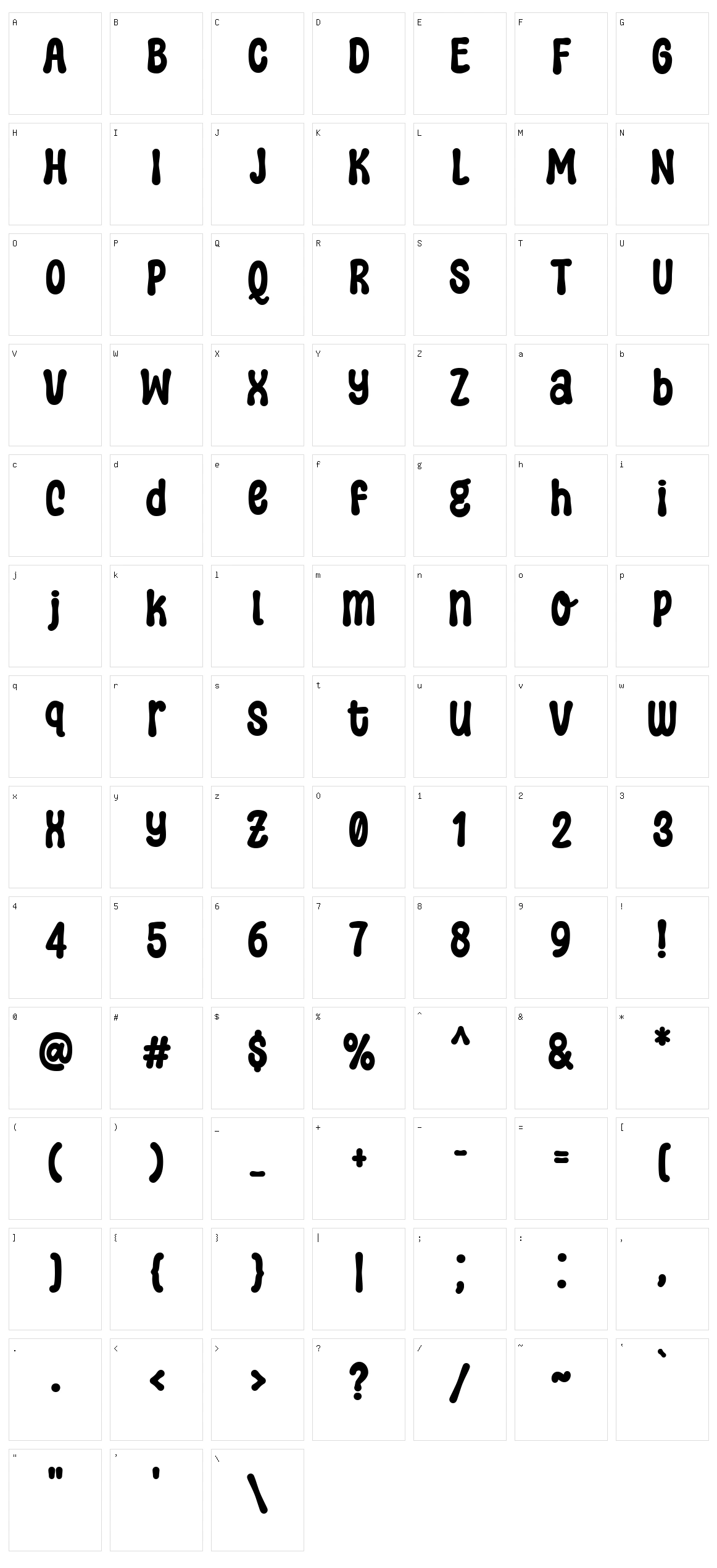 Wiggly Curves Character Set