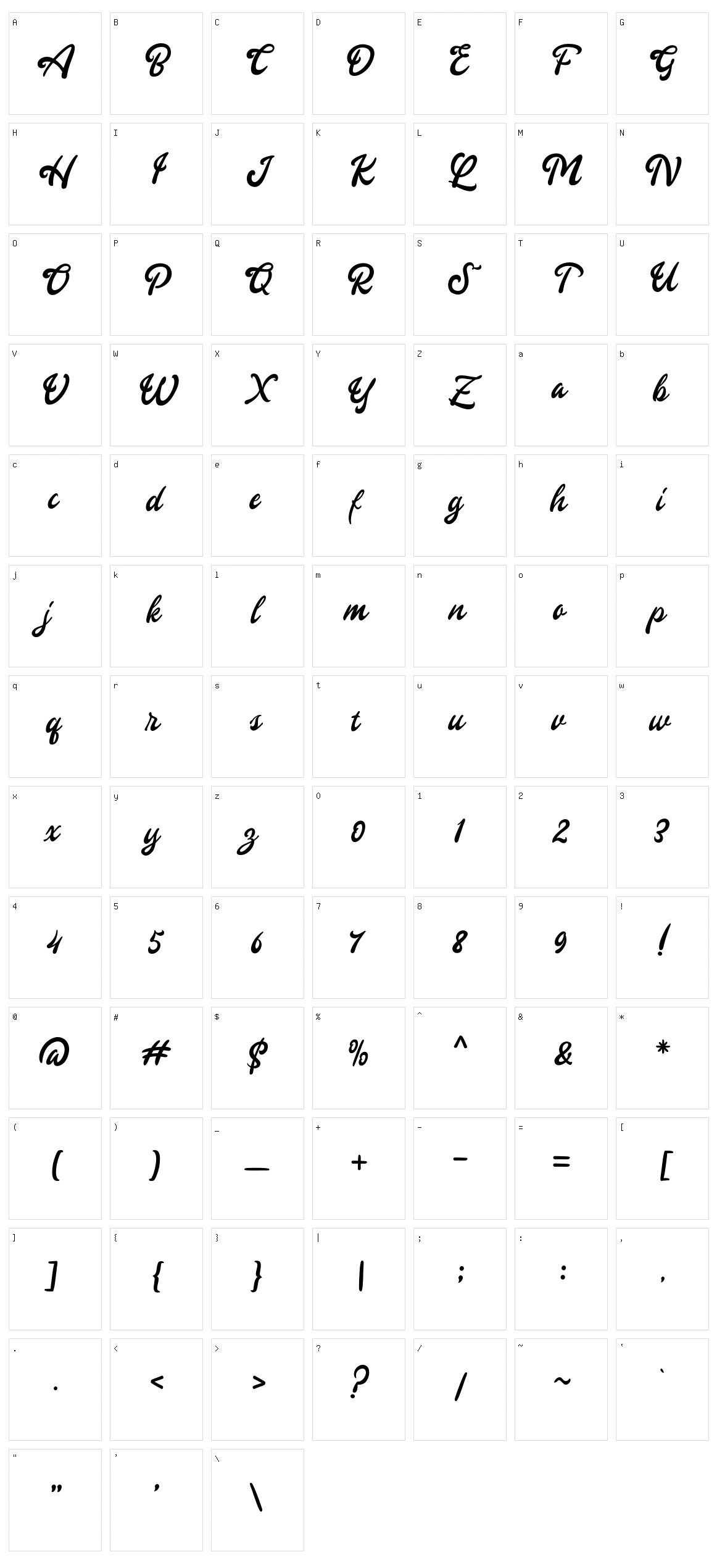 Gingerly Character Set