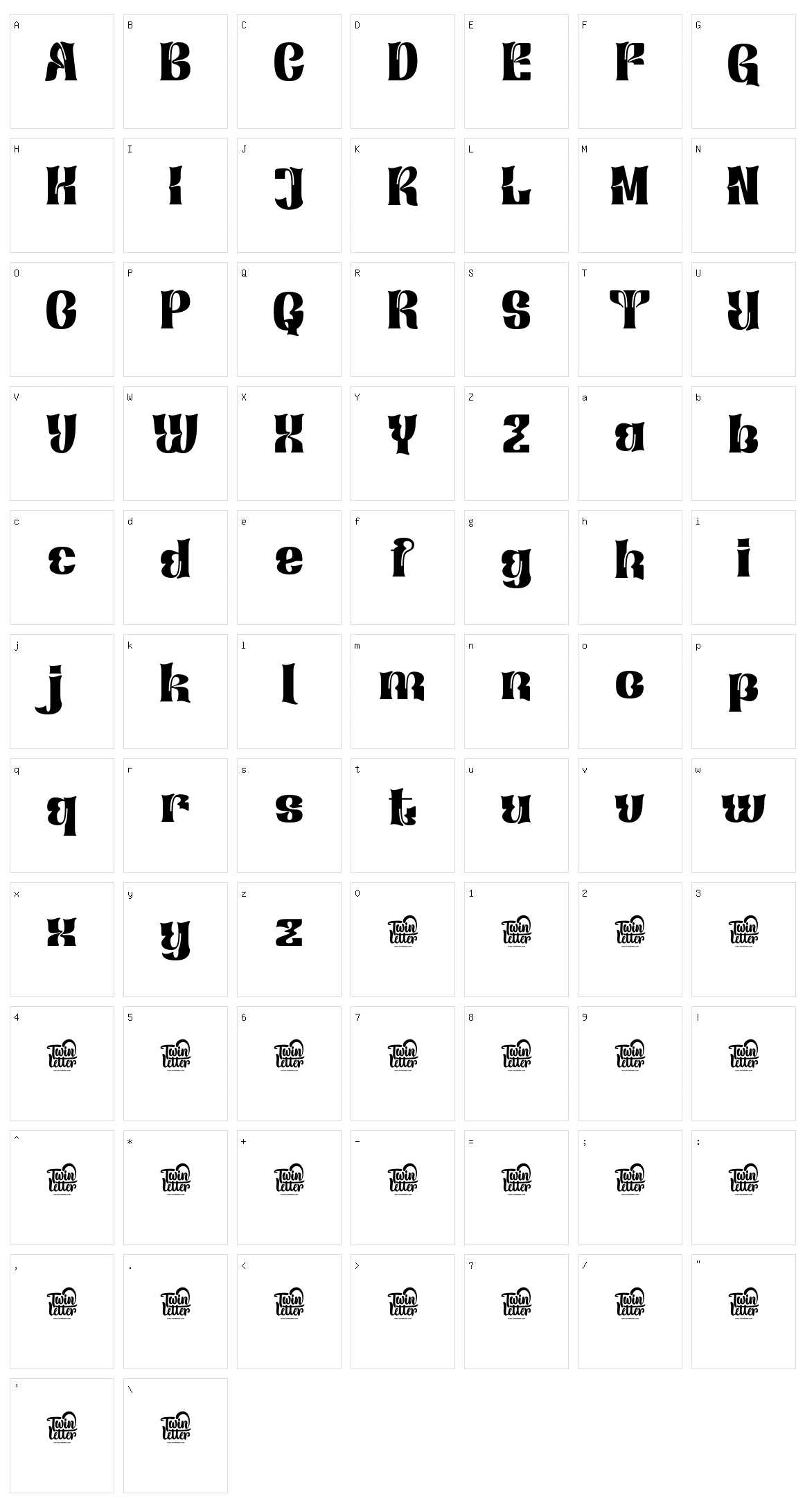 Xagetif Character Set