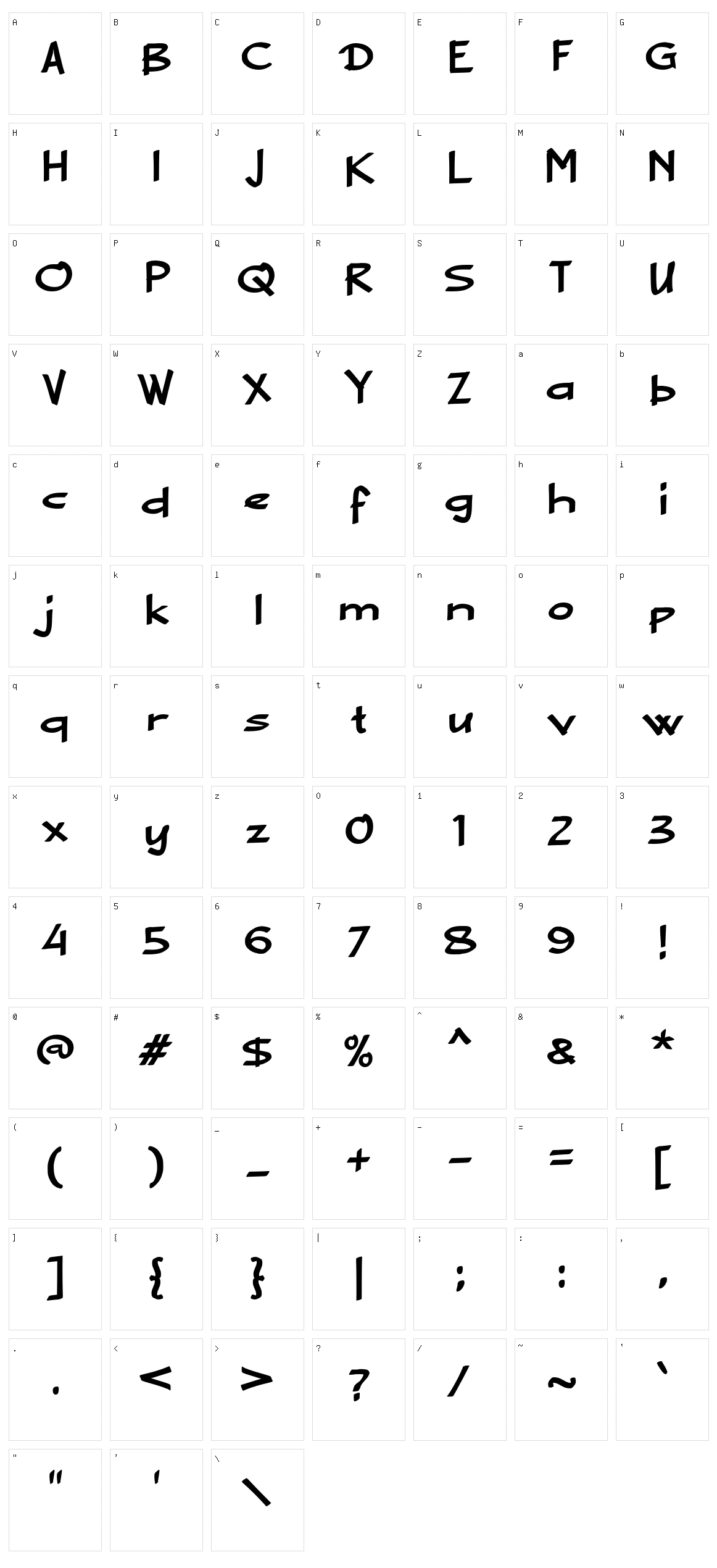 A Ablasco Character Set