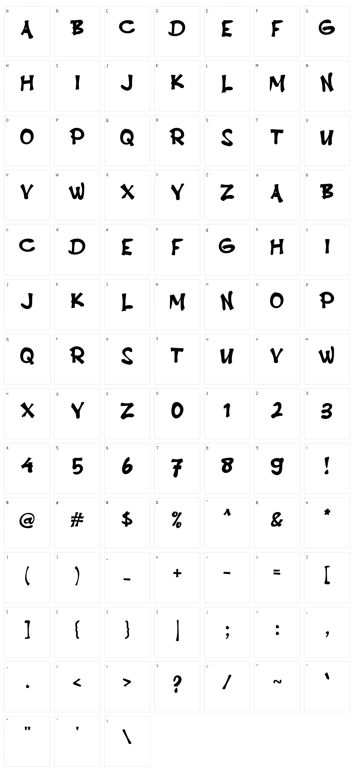 A Aja Males Character Set