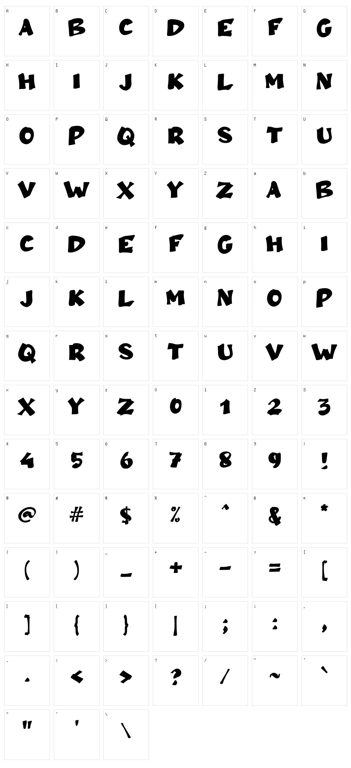 A Ampun Bang Character Set