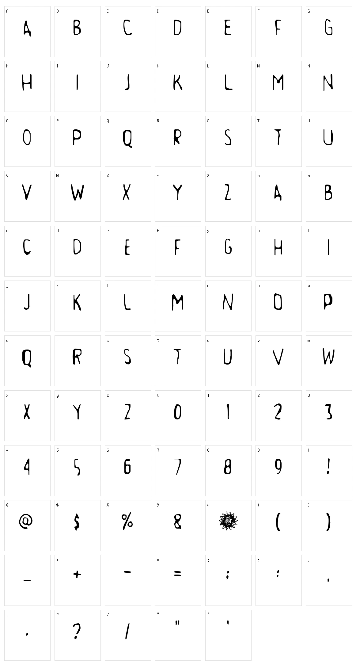 Aamunkoi Character Set