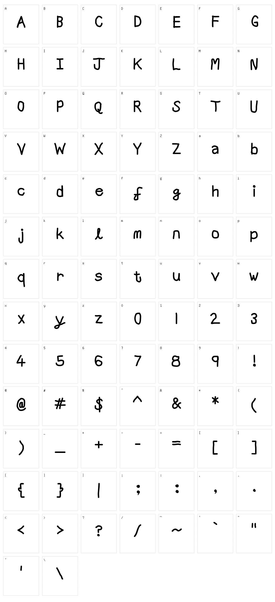 Aaron Sans Character Set