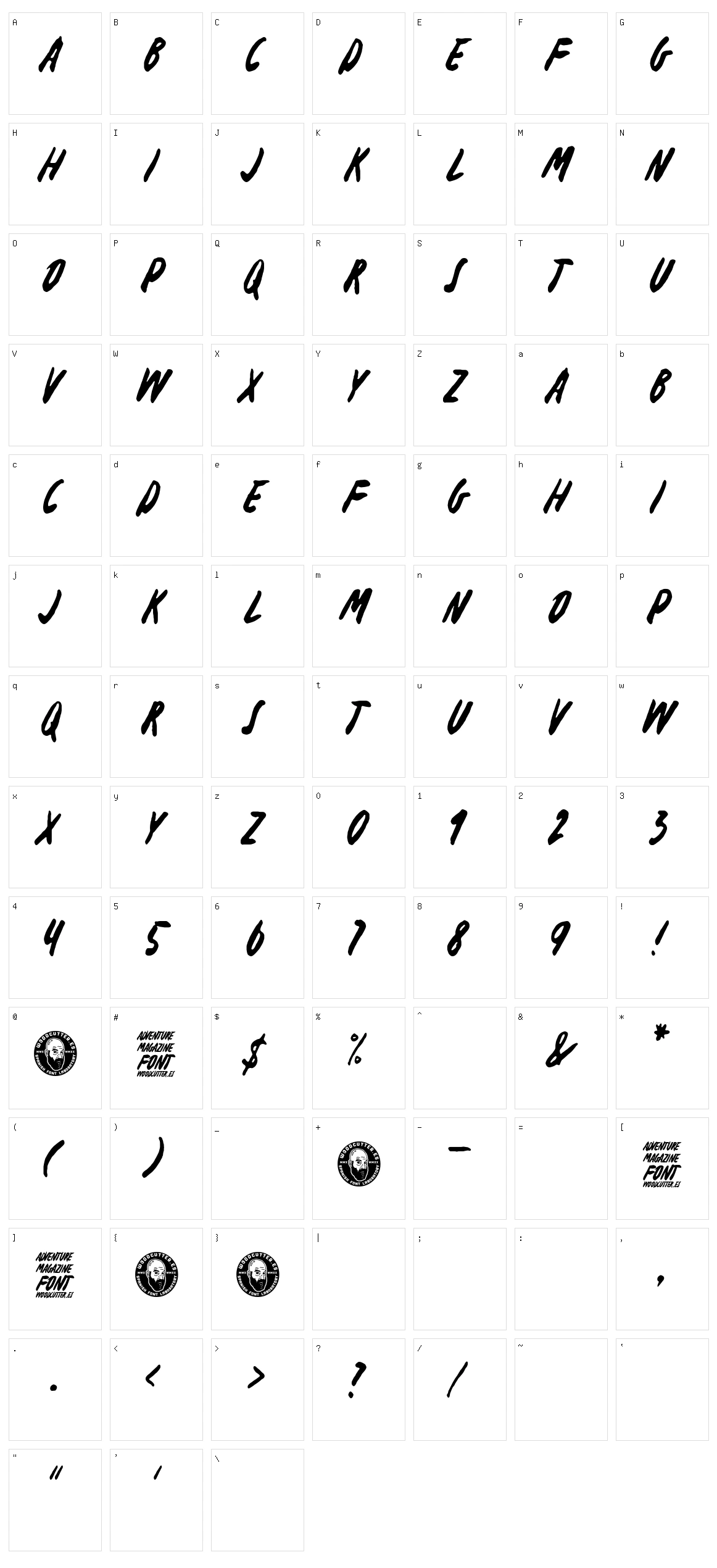 Adventure Magazine Character Set