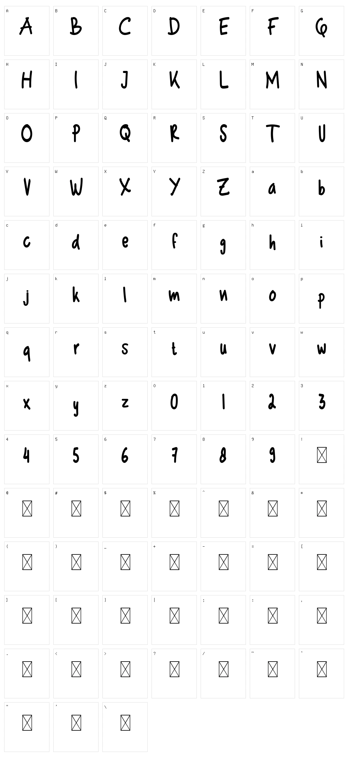Akabiluru Style Handwritten Character Set