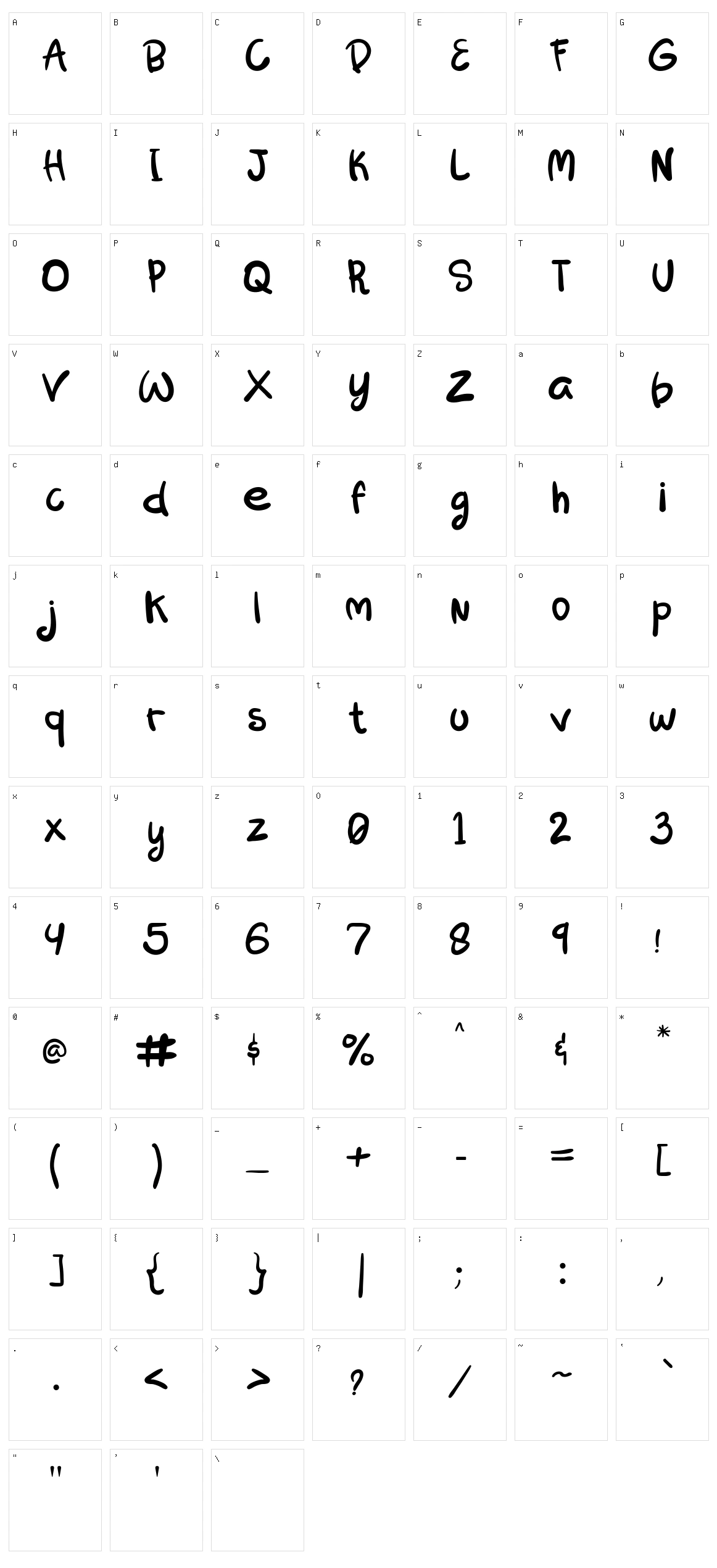 Alessia Character Set