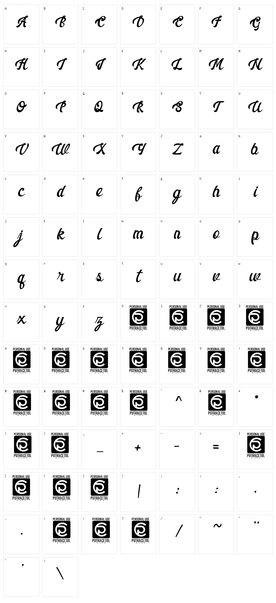 Garland Character Set