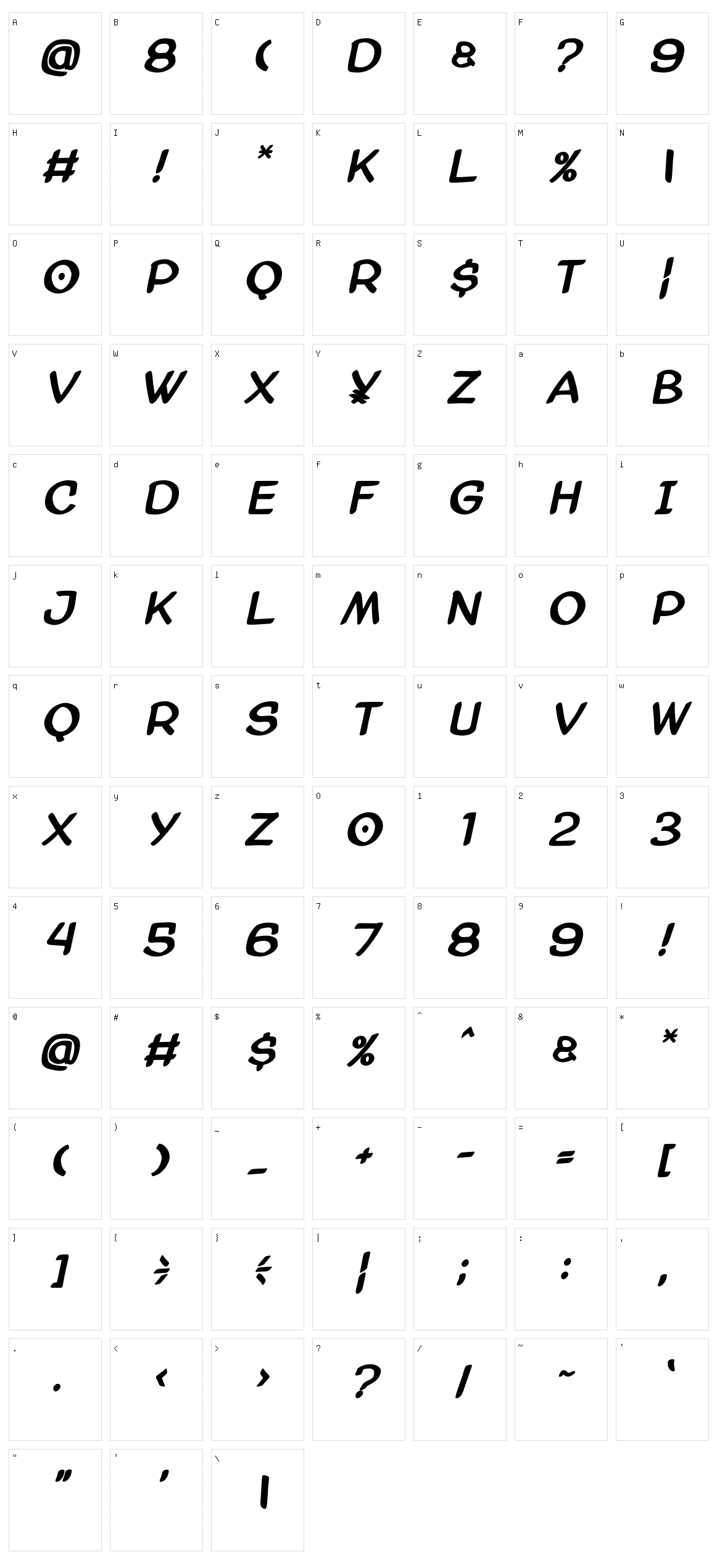 AmazGoDa Character Set