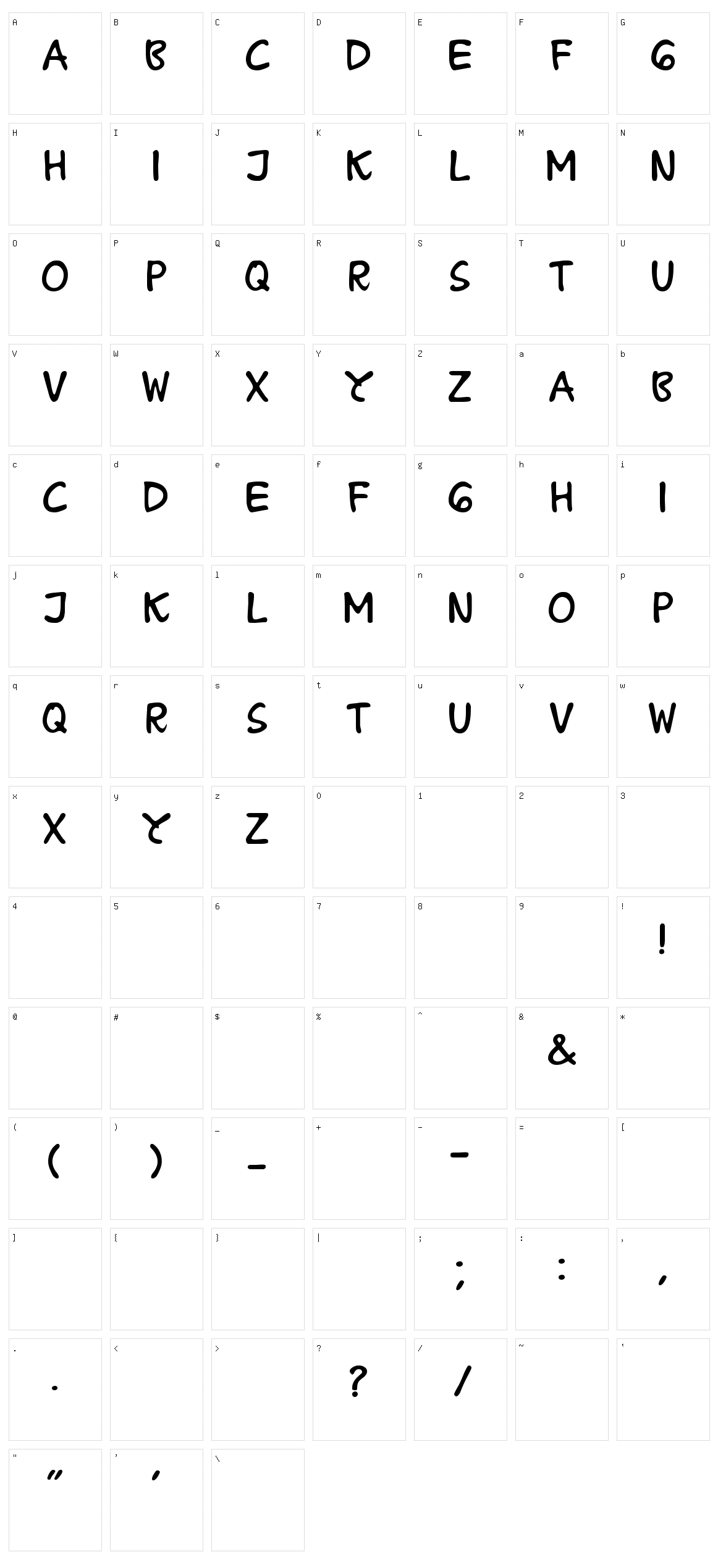 B Prahara TH Character Set