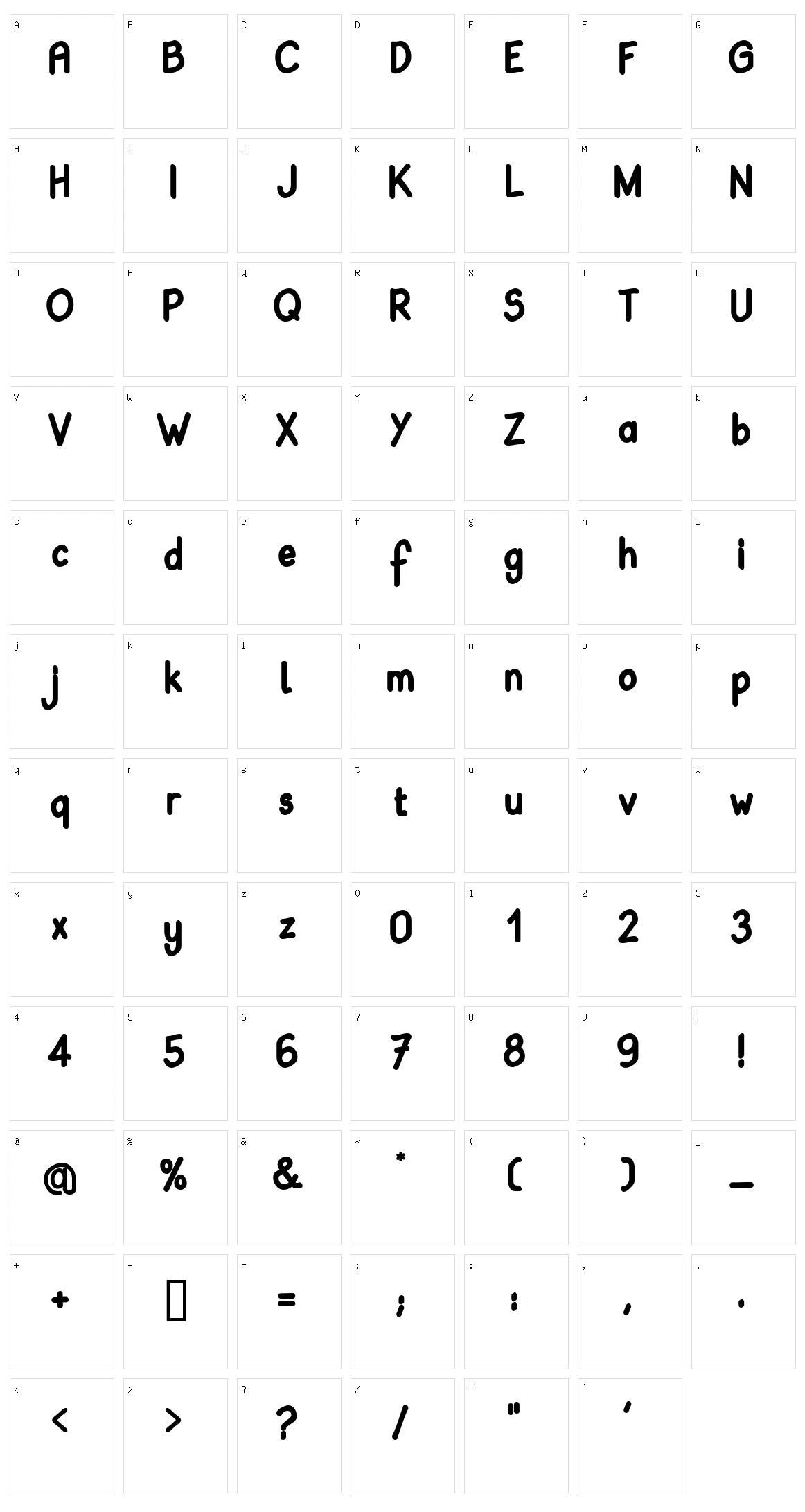 Babiole Character Set