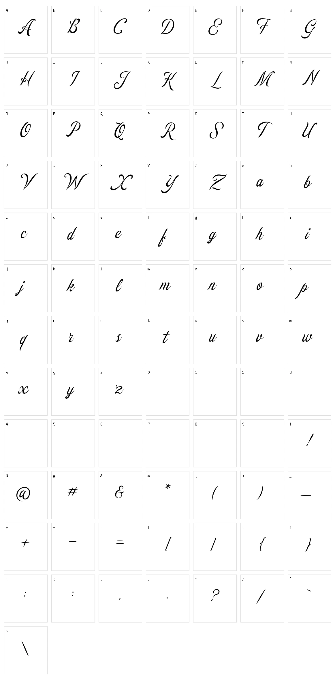 Greybridge Character Set
