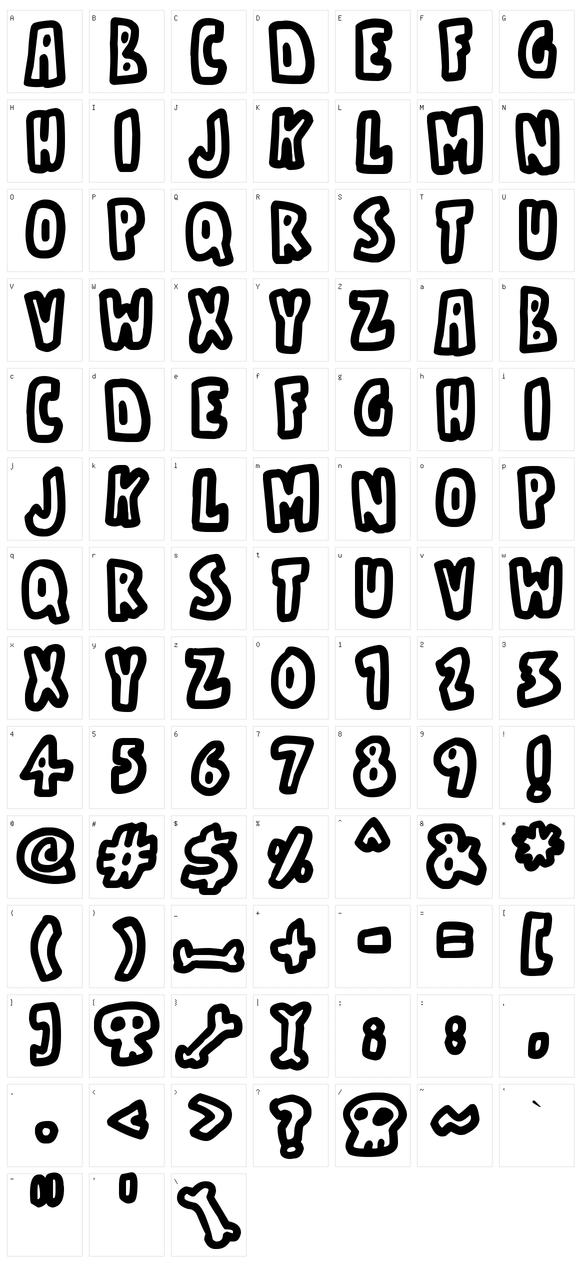 Bare Bones Character Set