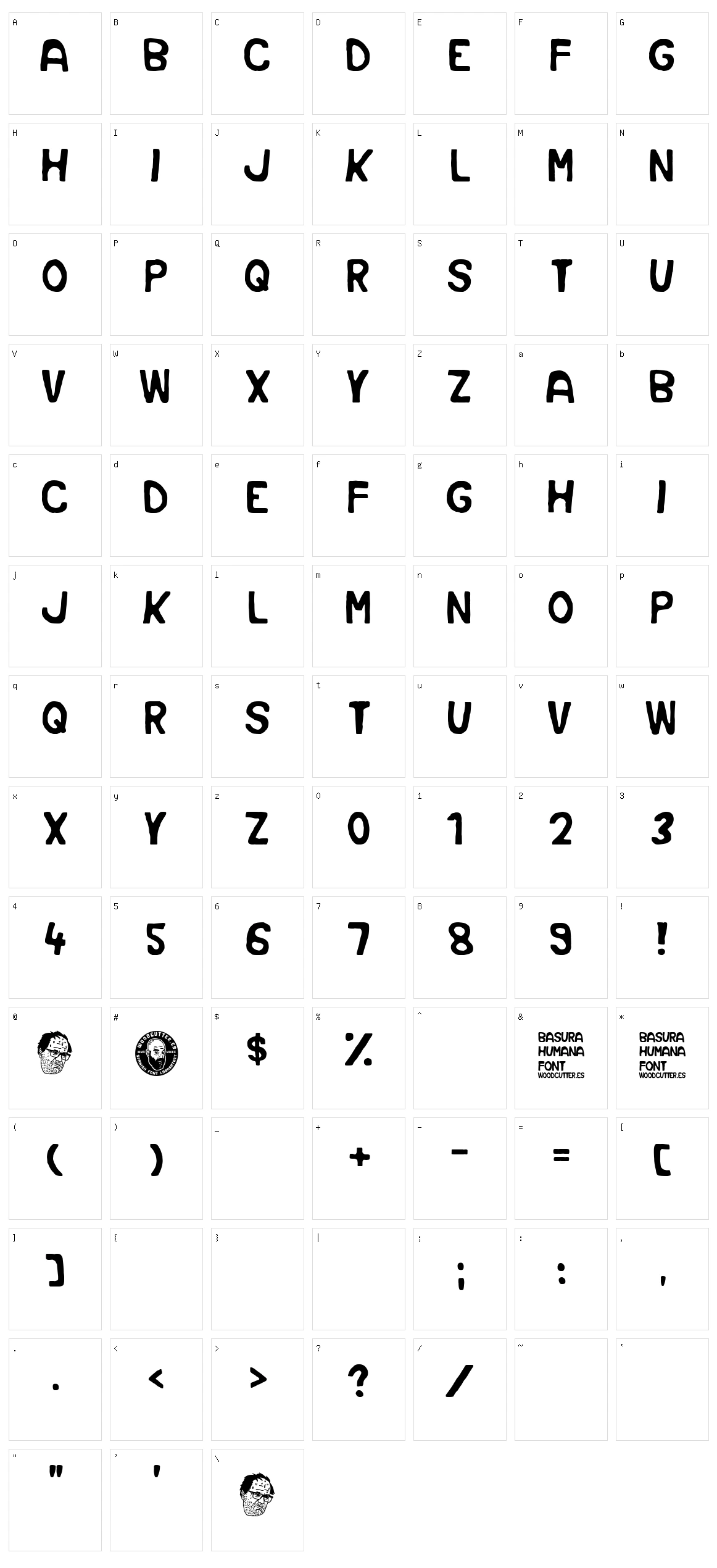 Basura Humana Character Set