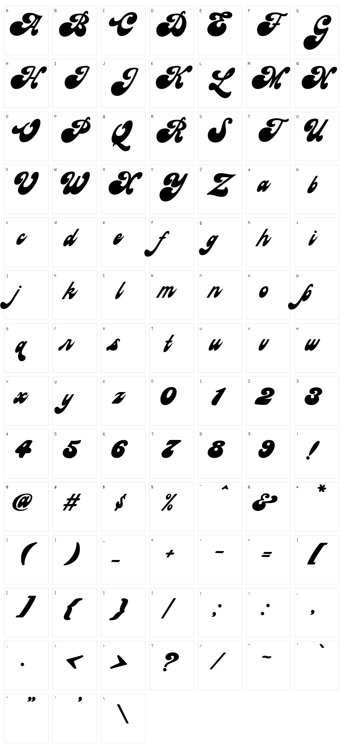 Elizafat Character Set