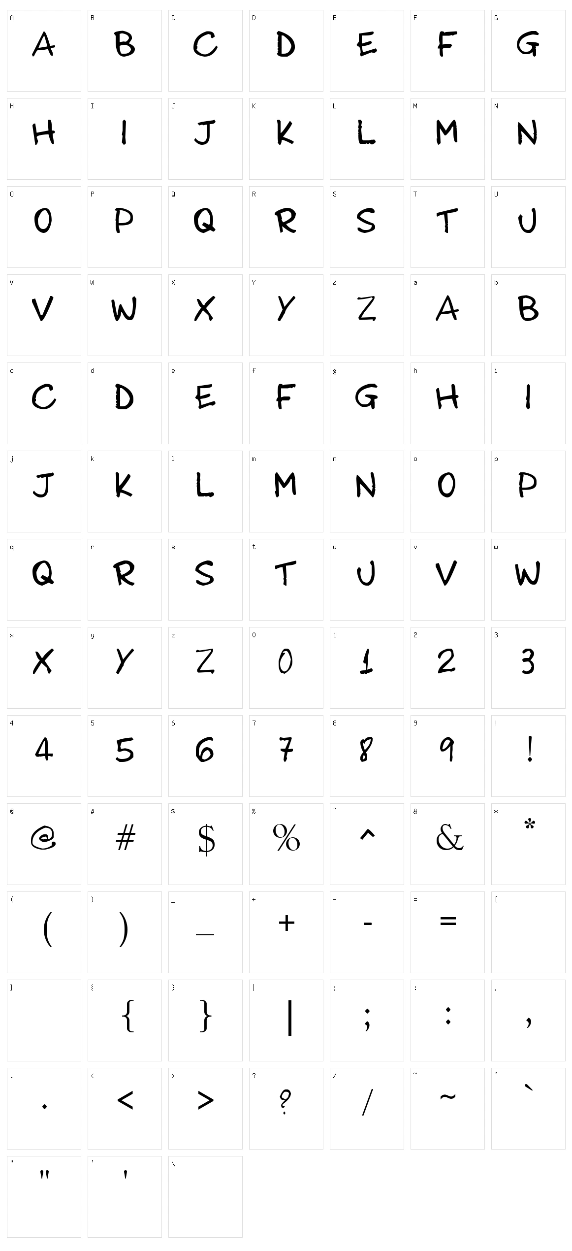 Billy Character Set