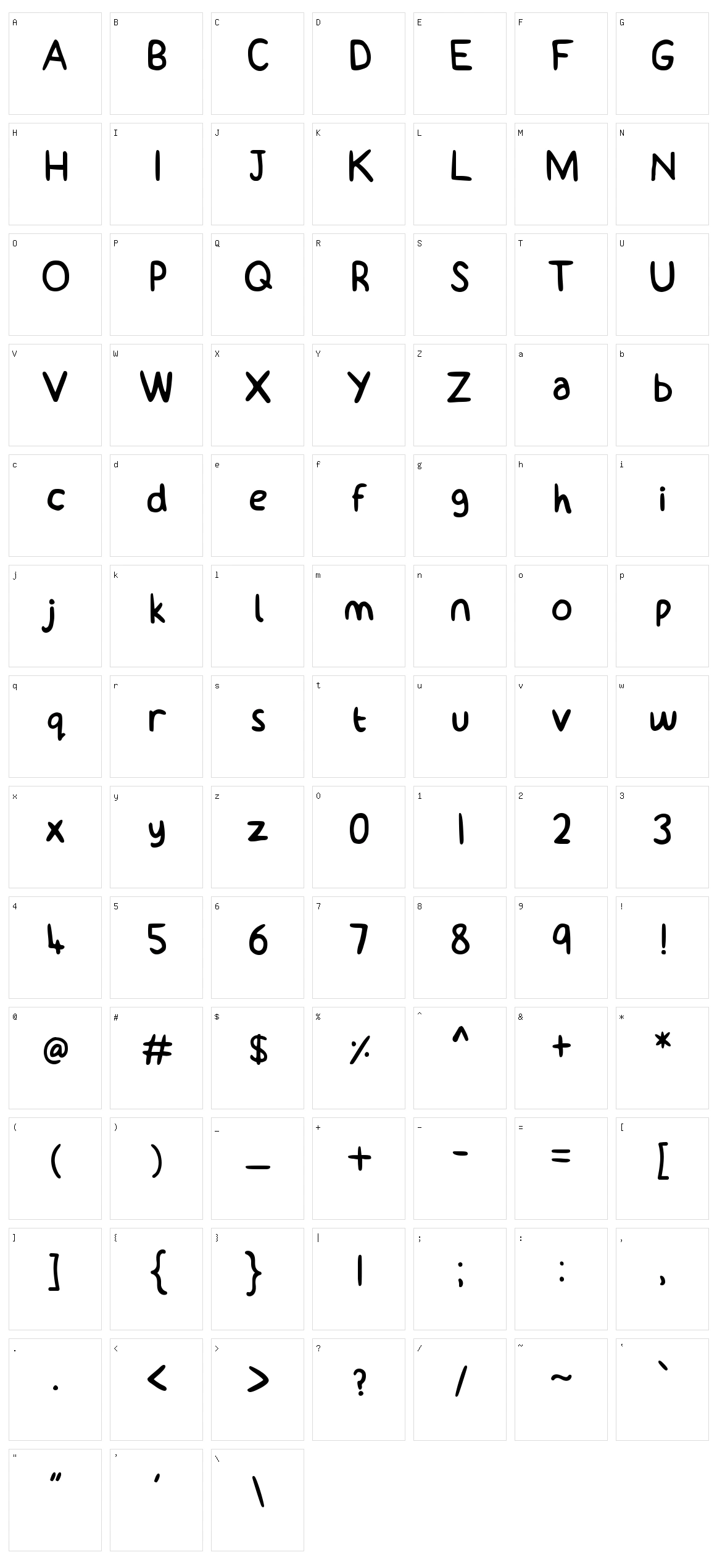 Billy Character Set