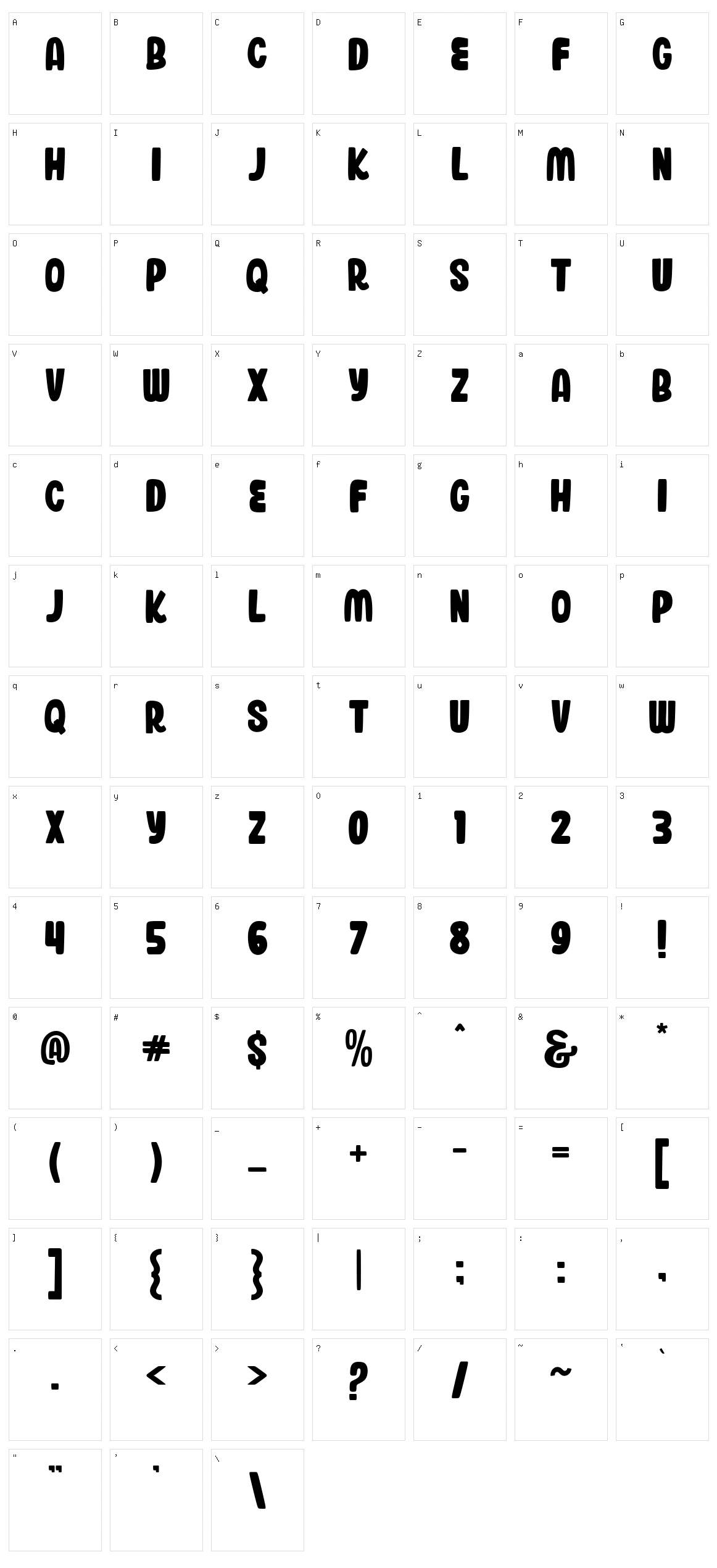 Blankboard Character Set