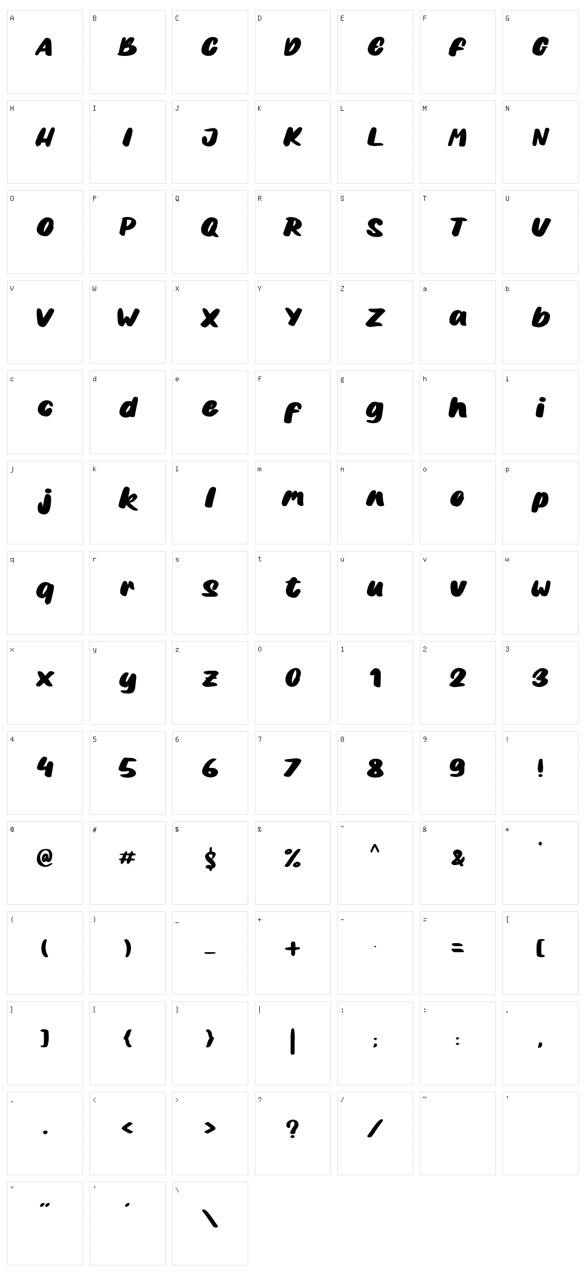 Bobaniac Character Set