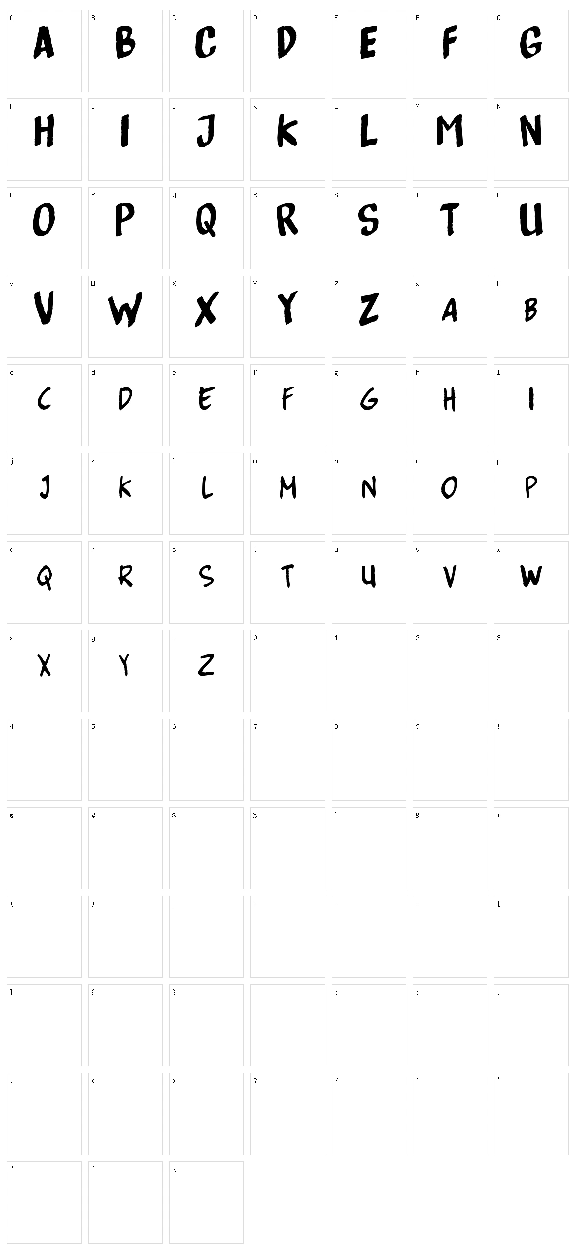 Bottenbreker T.V. Character Set