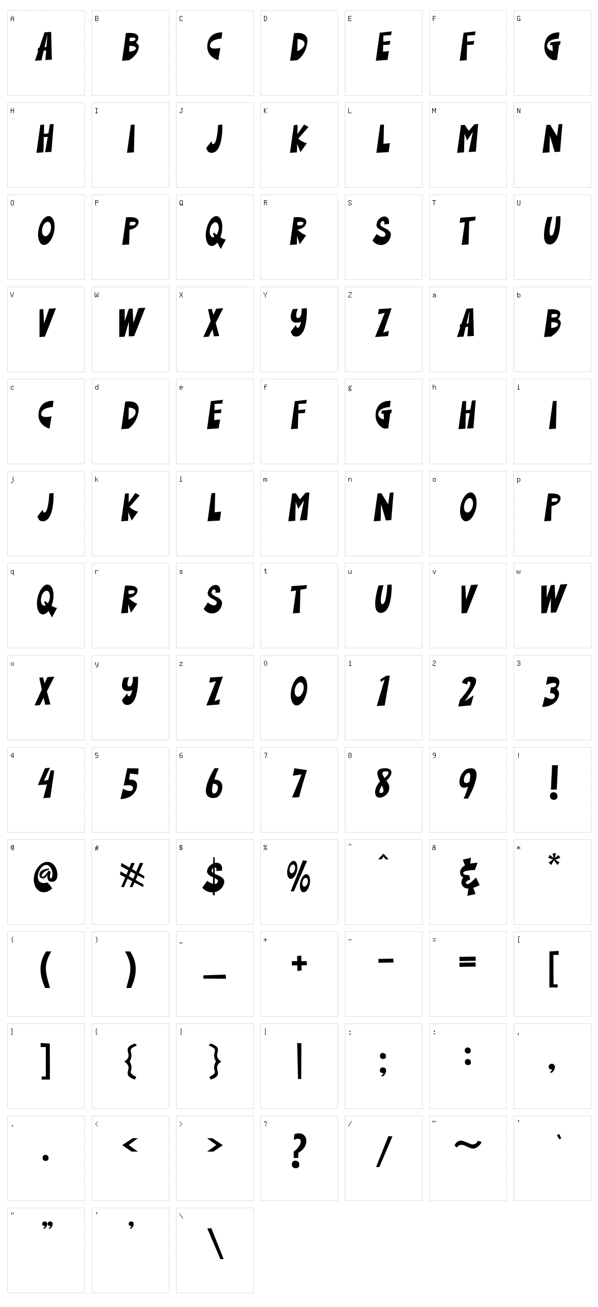 Bourney Jacker Character Set