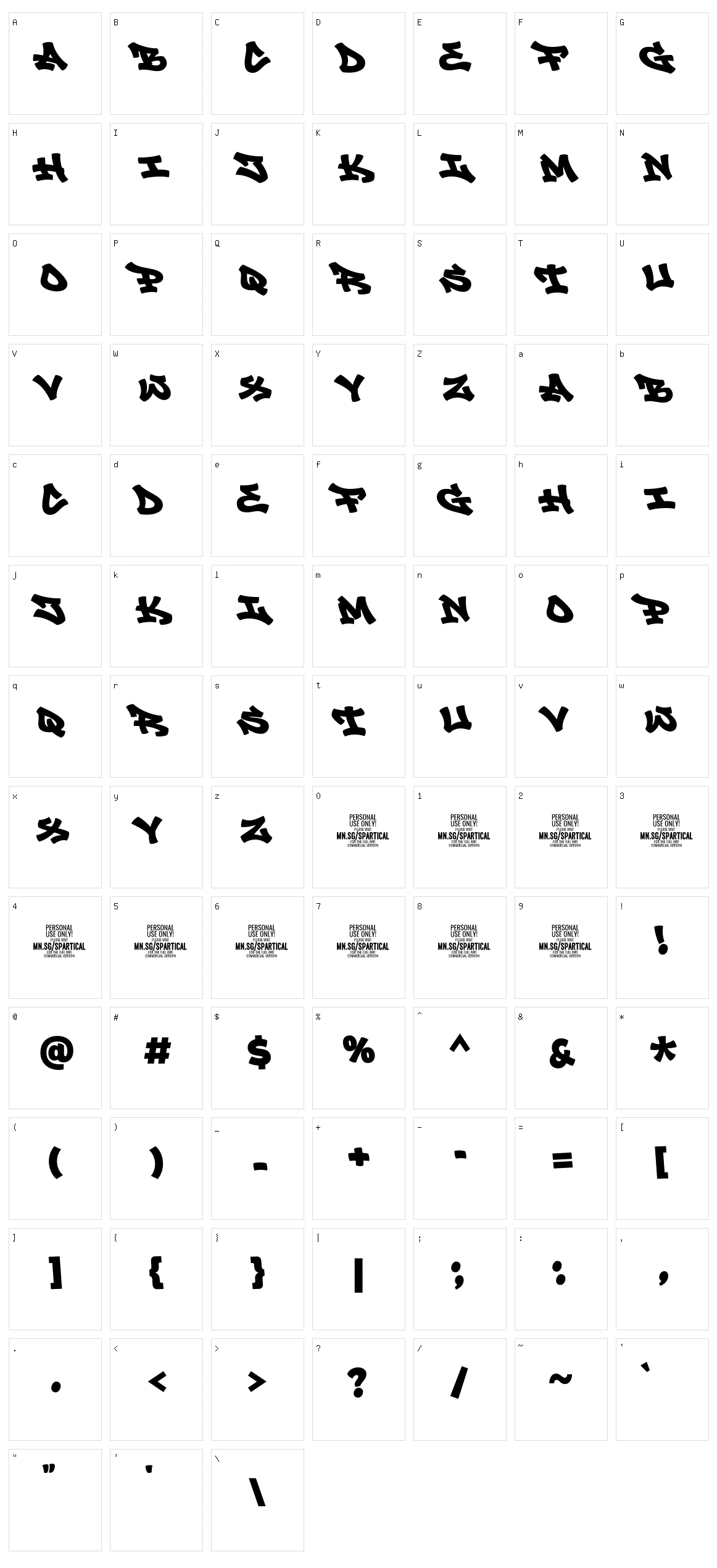 Spartical Graffiti Character Set