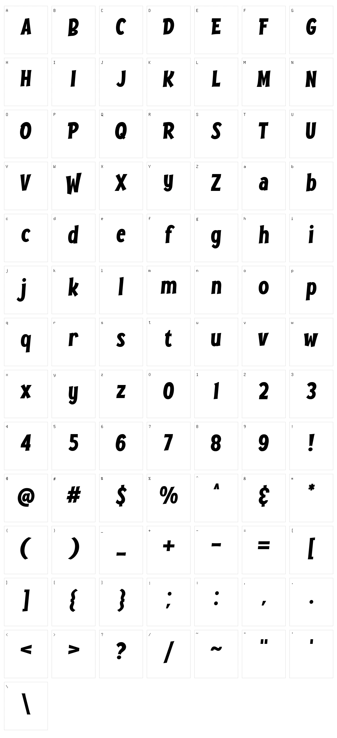 Browood Character Set