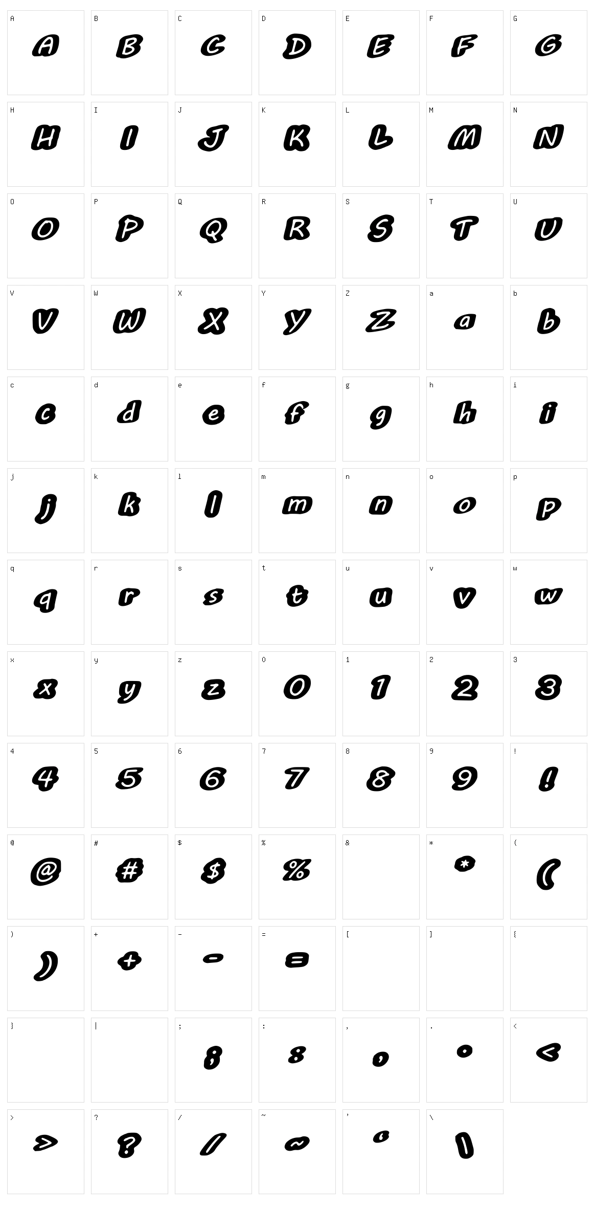 Buble Muble Character Set