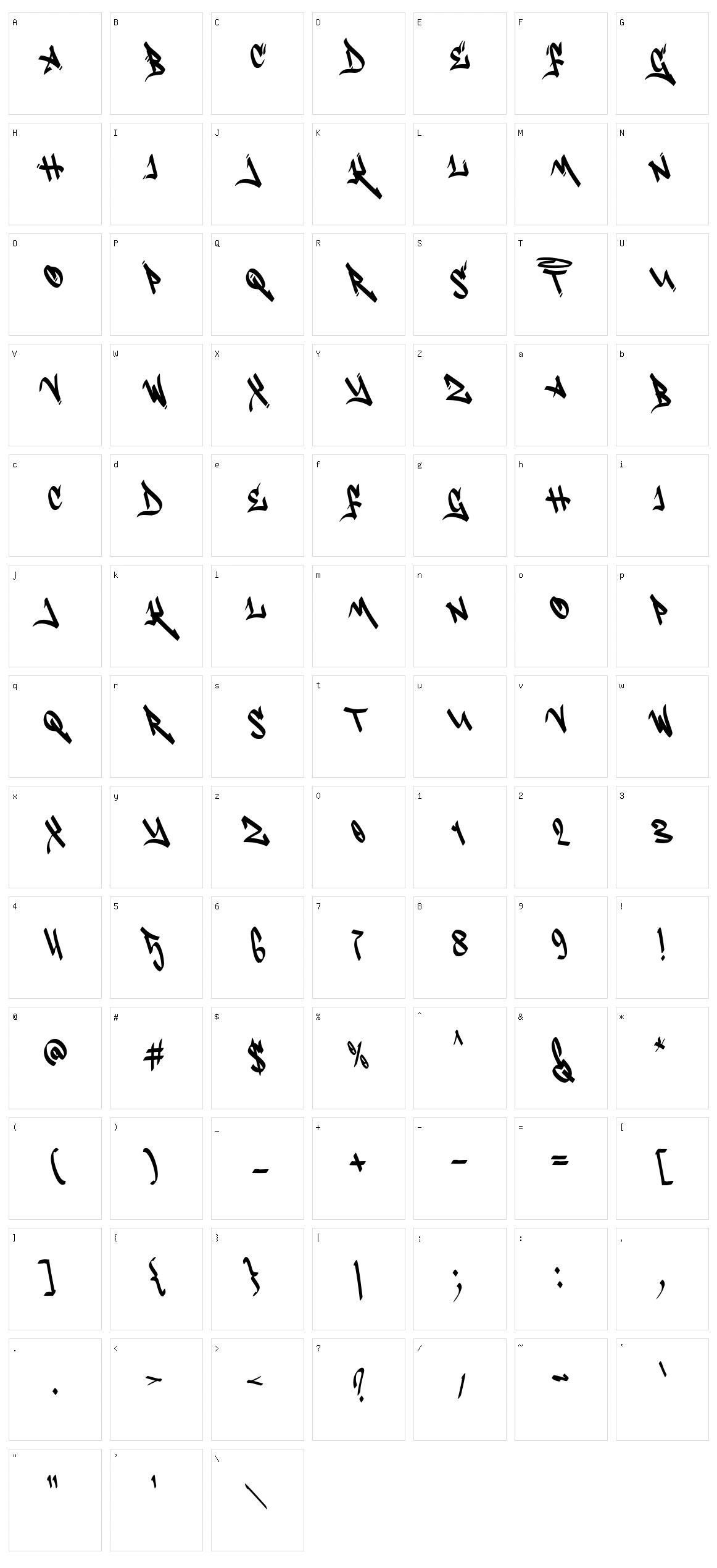 A Another Tag Character Set