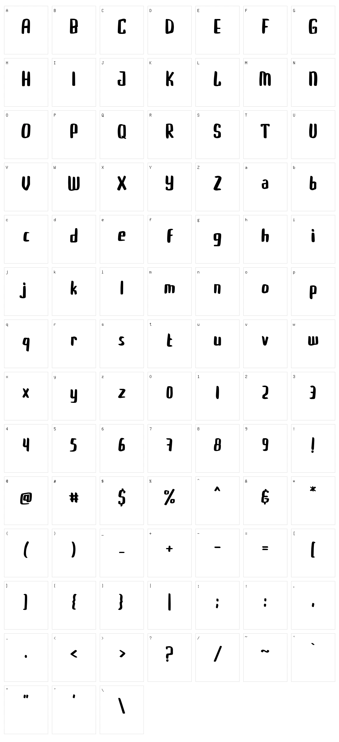 Buggiel Character Set