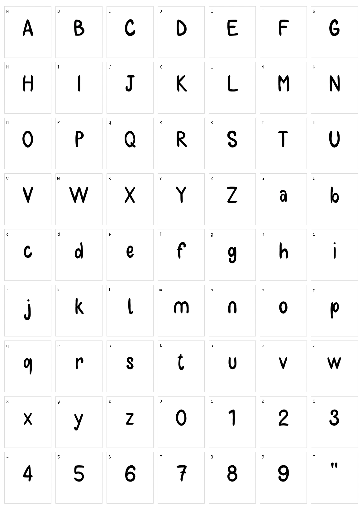 Bulaa Character Set