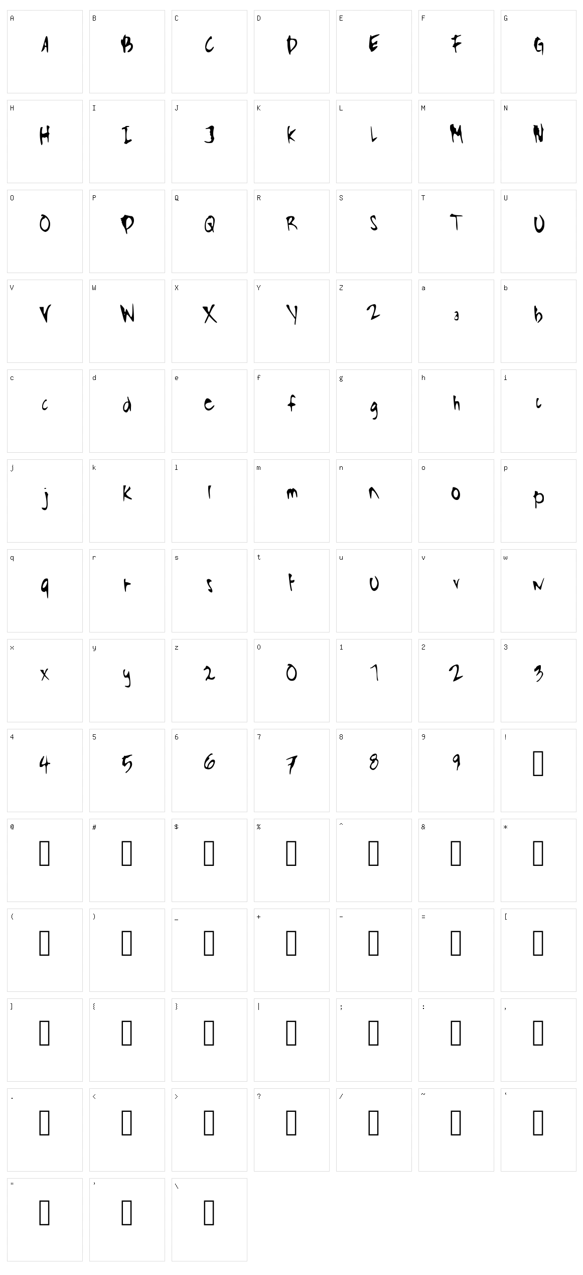 Bustamante Character Set