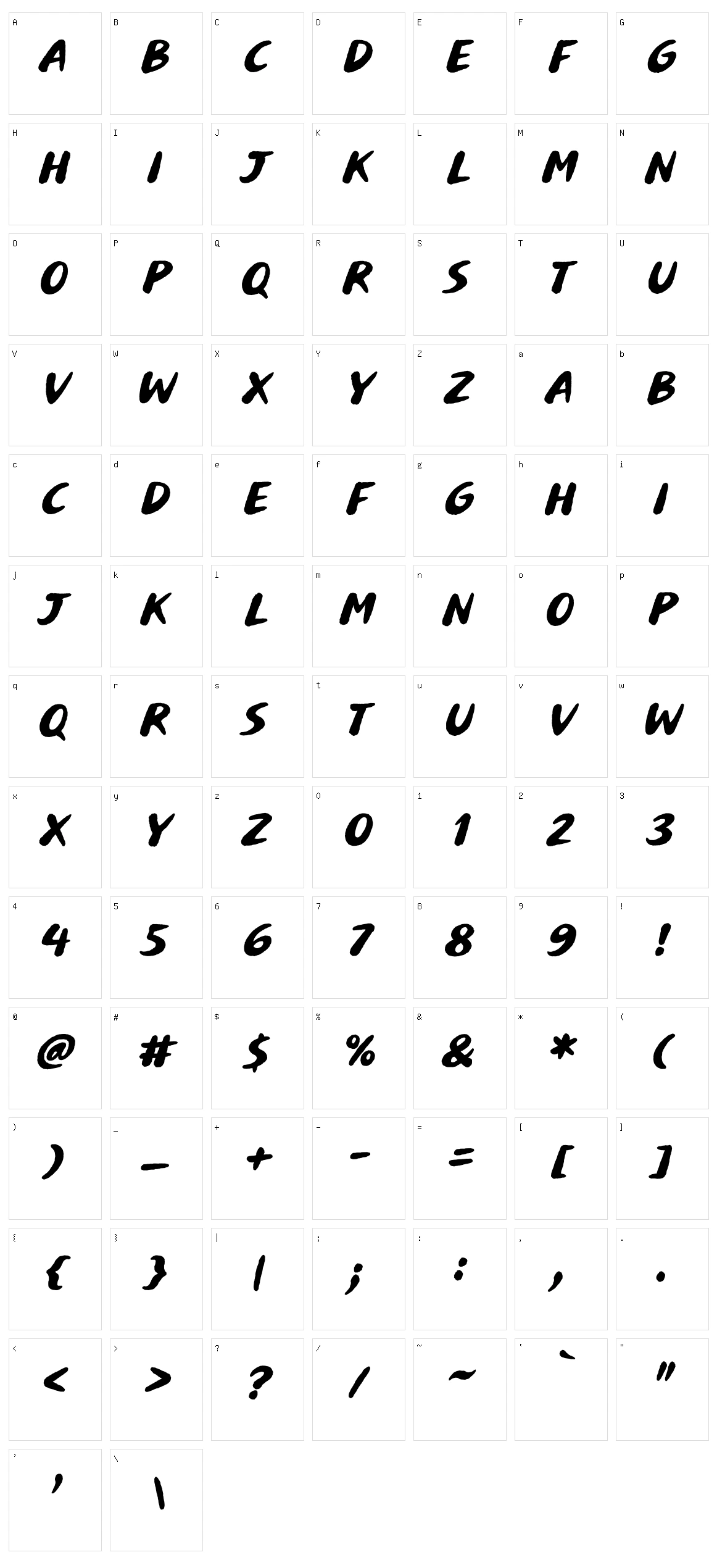 Buvard Character Set