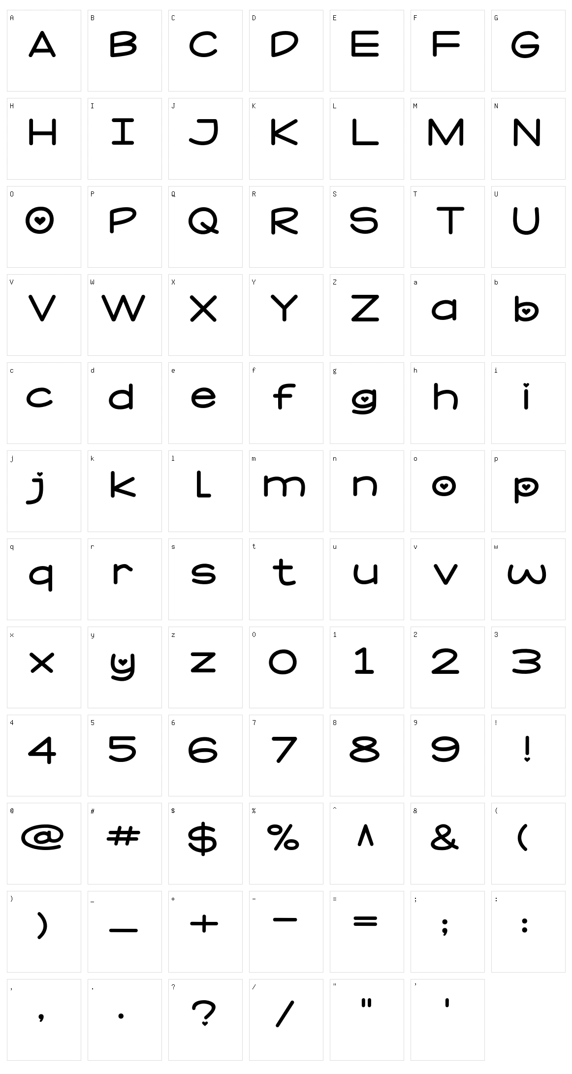 Cayank Qiu Character Set