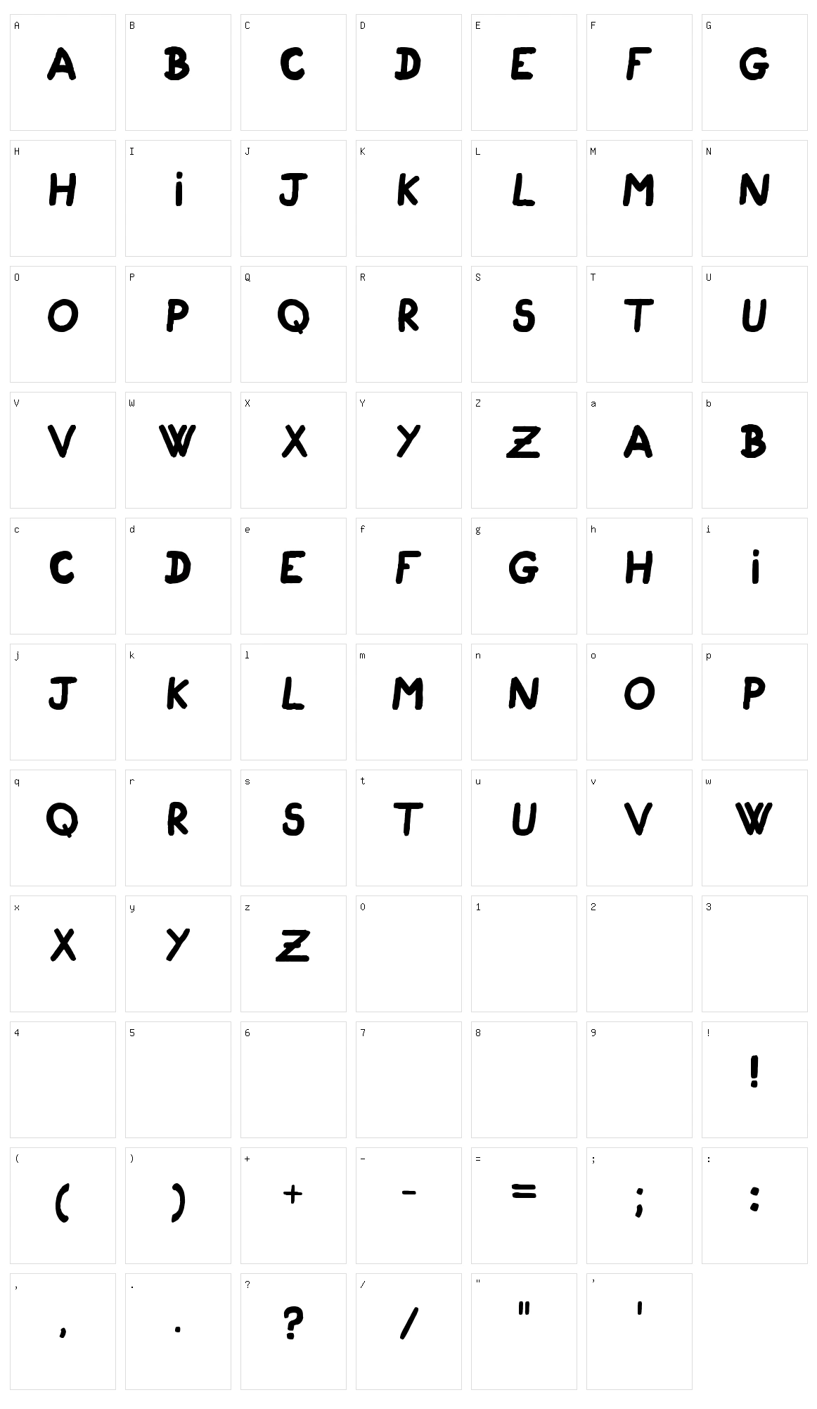 Cigogneau Character Set