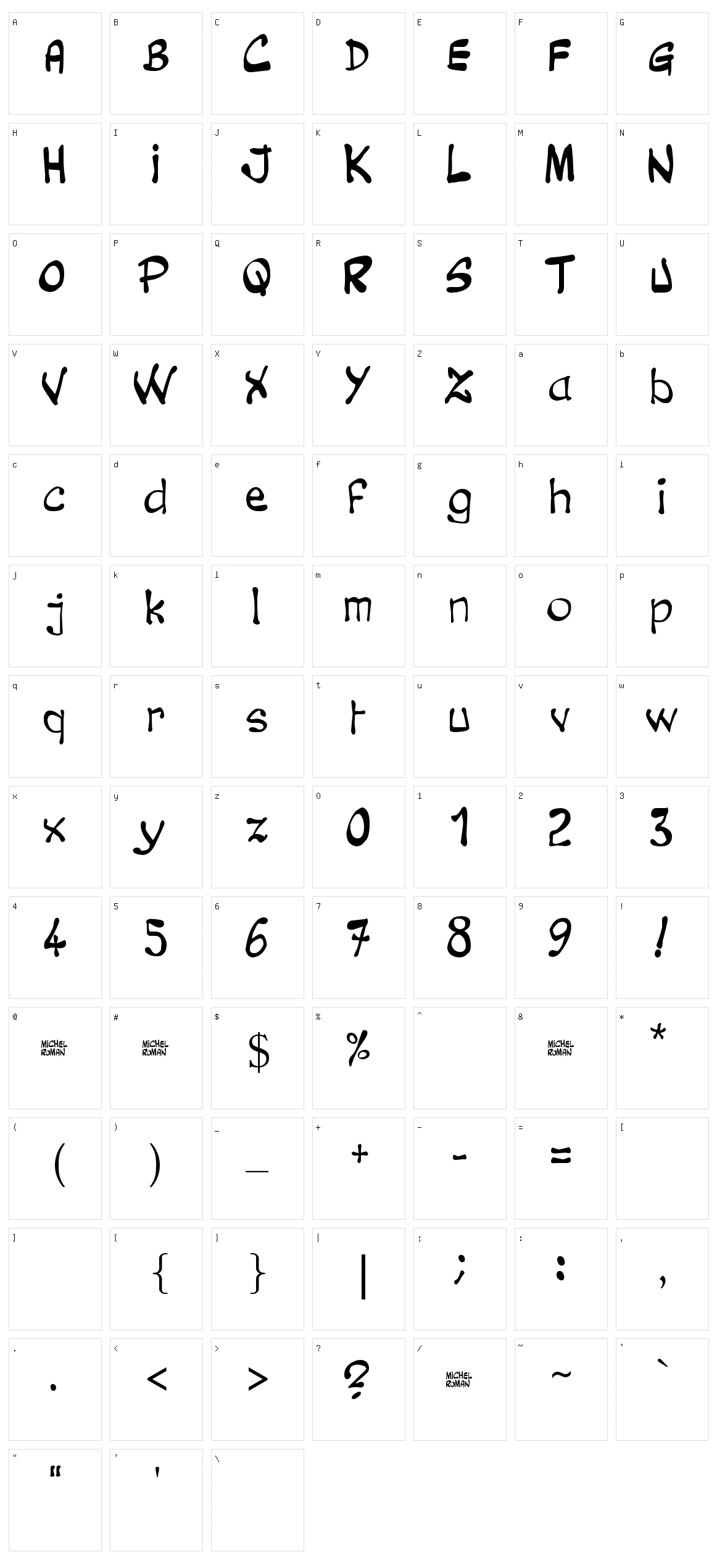 Clovis Cheury Character Set
