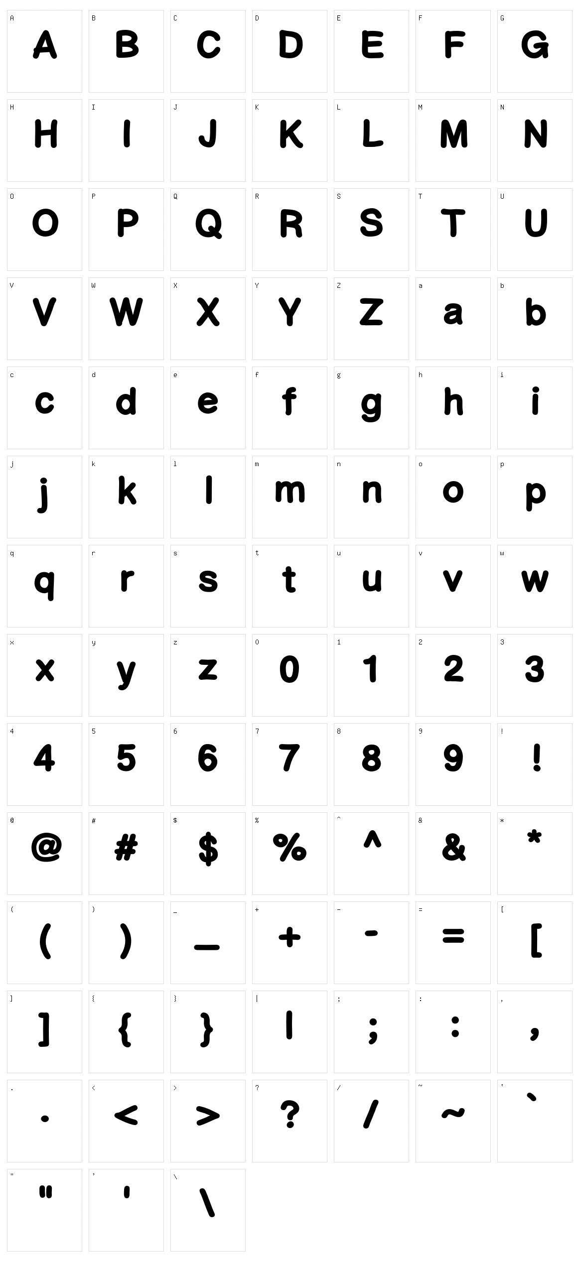 Comic Helvetic Character Set