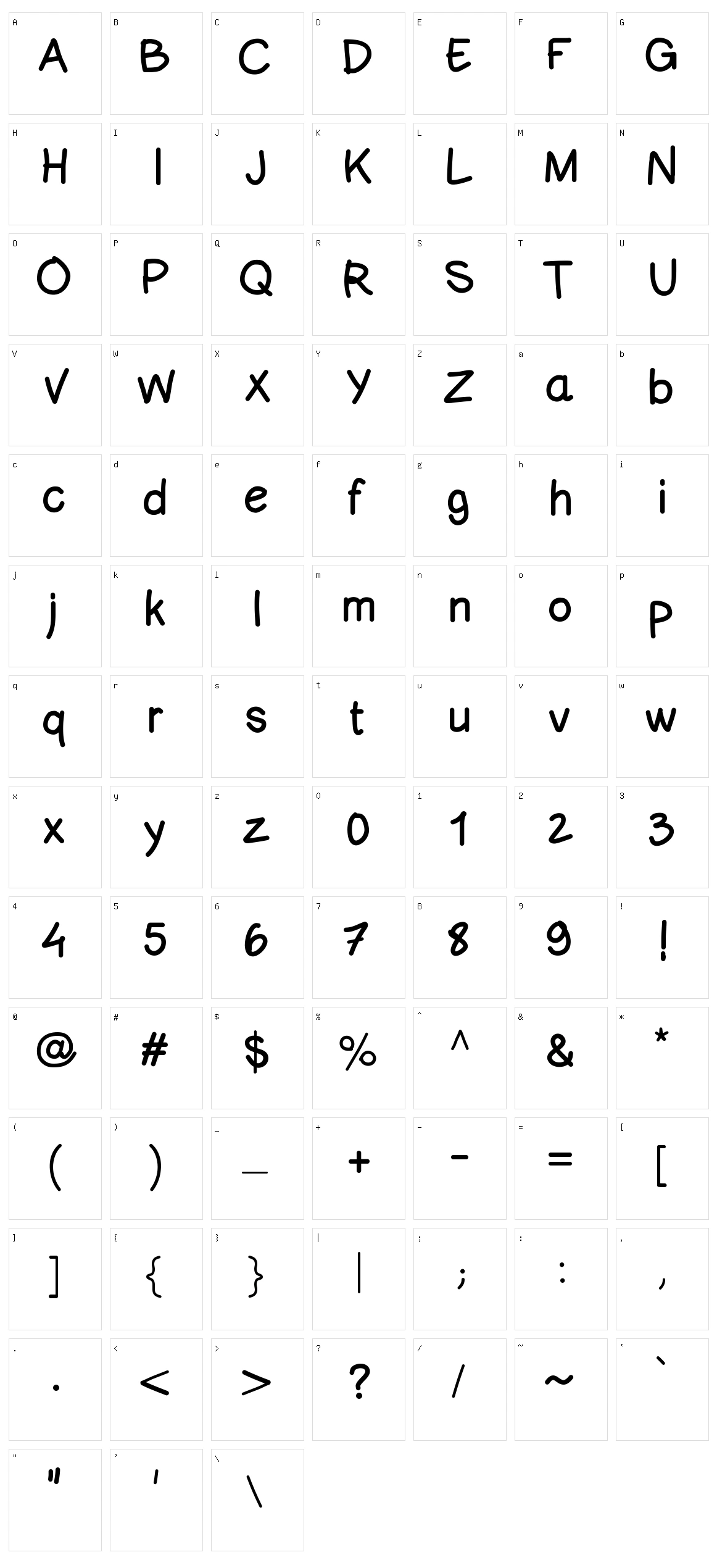 Comic Neue Sans ID Character Set