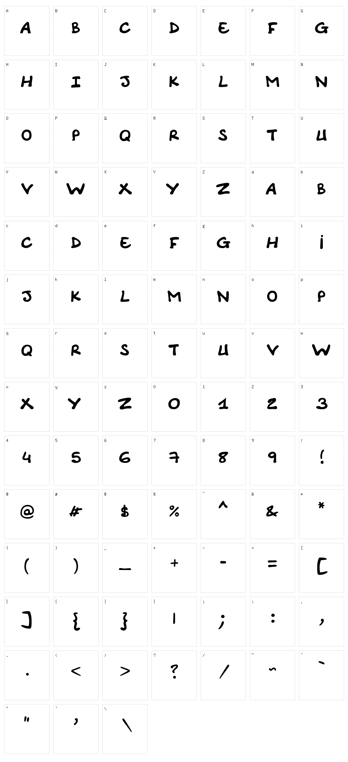 Comic Note Smooth Character Set