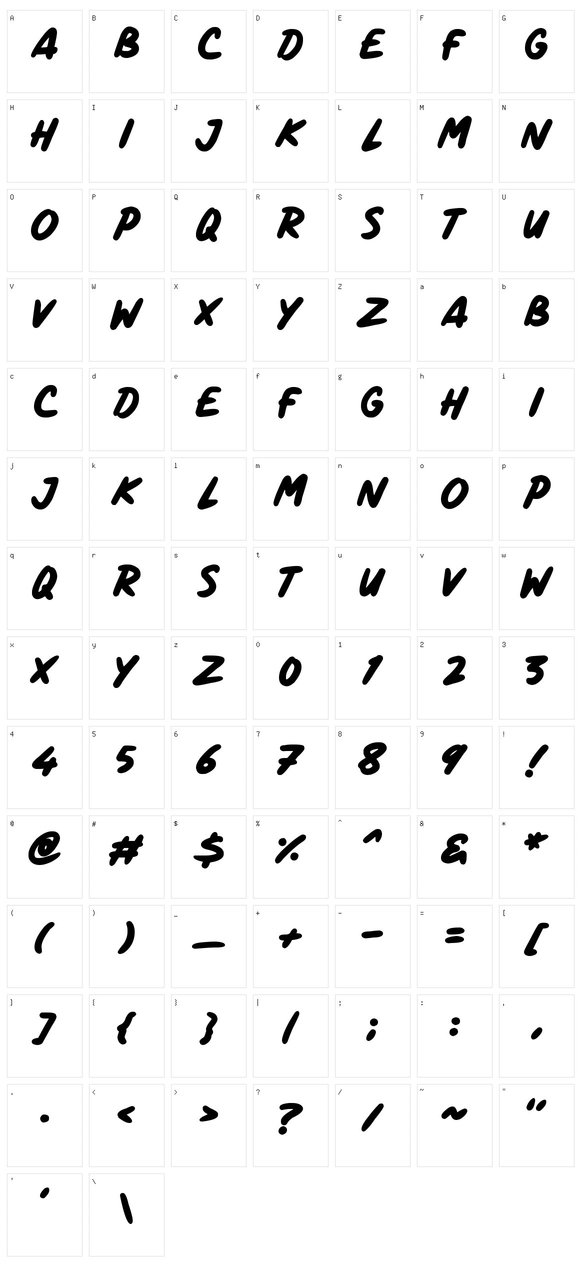 Comic Panels Character Set