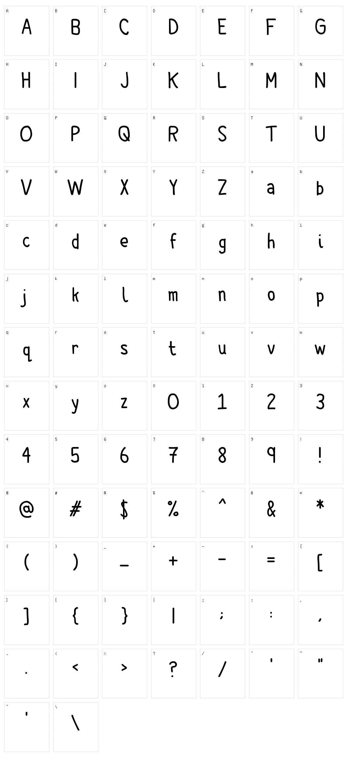 Comic Spans Character Set