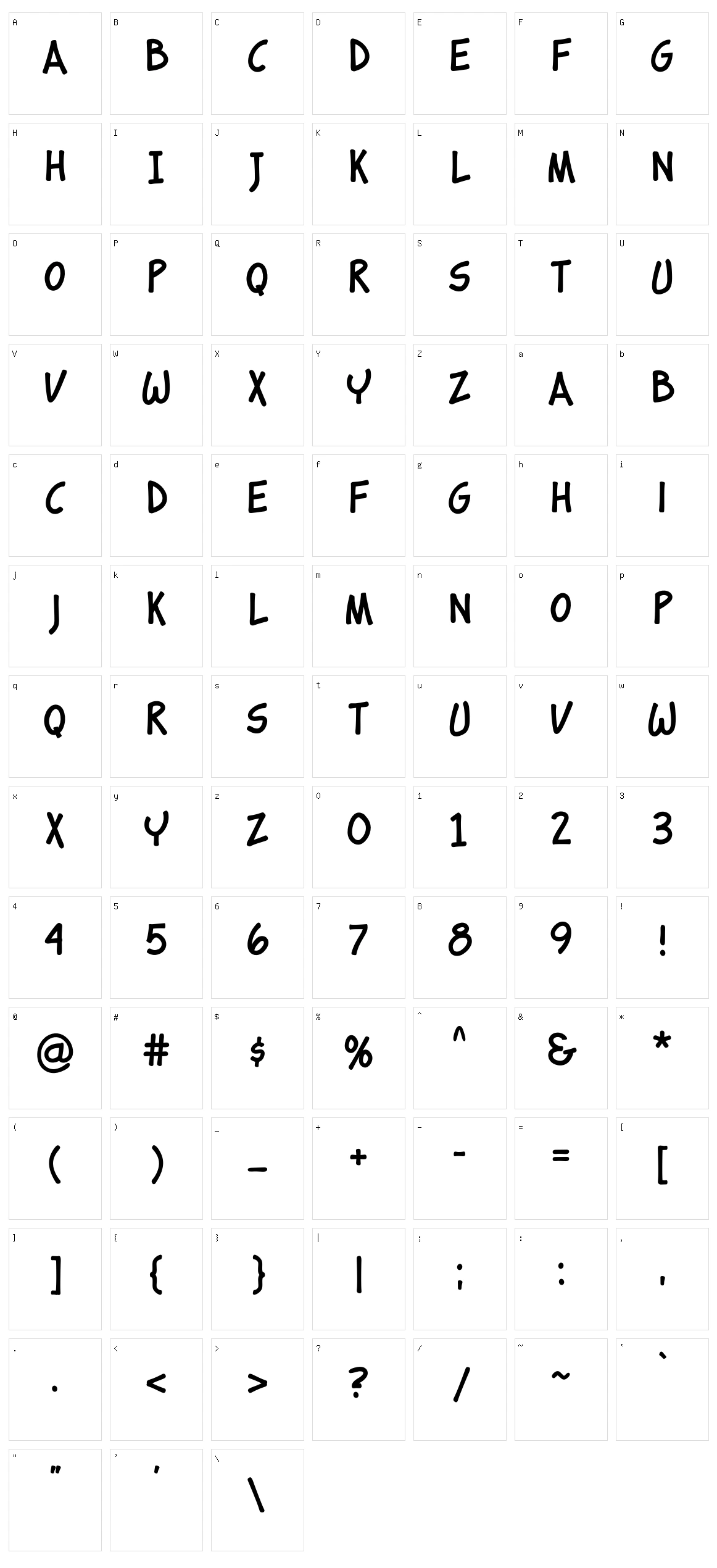 Comico Character Set