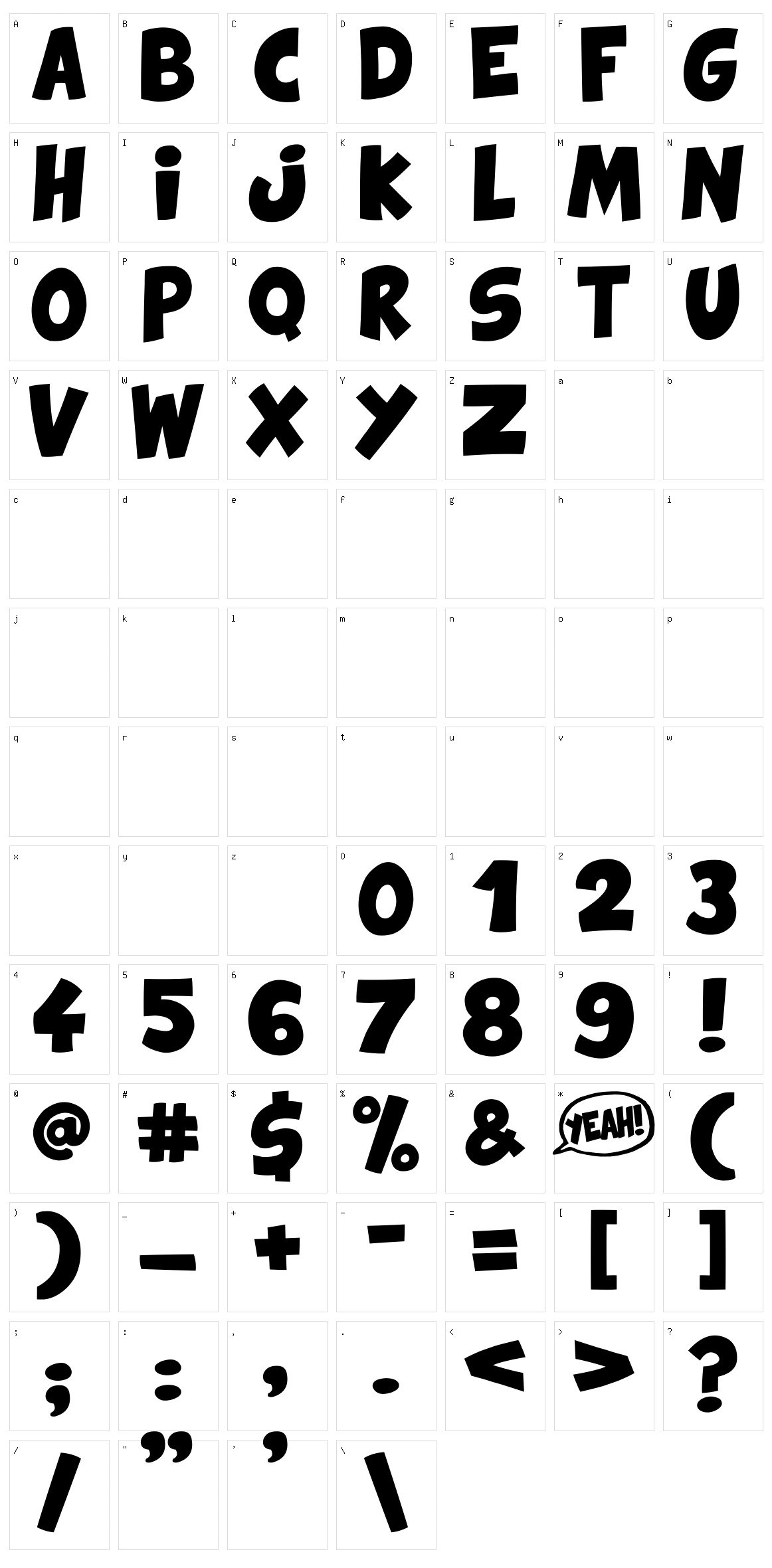 Comix Loud Character Set