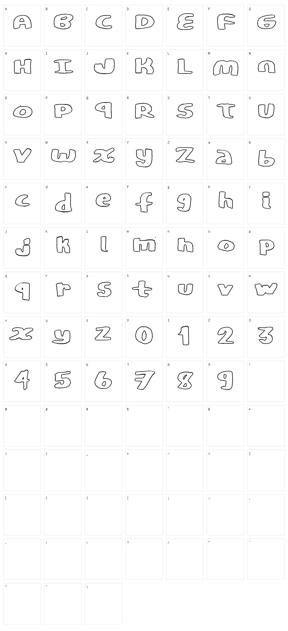 CopyStand Character Set