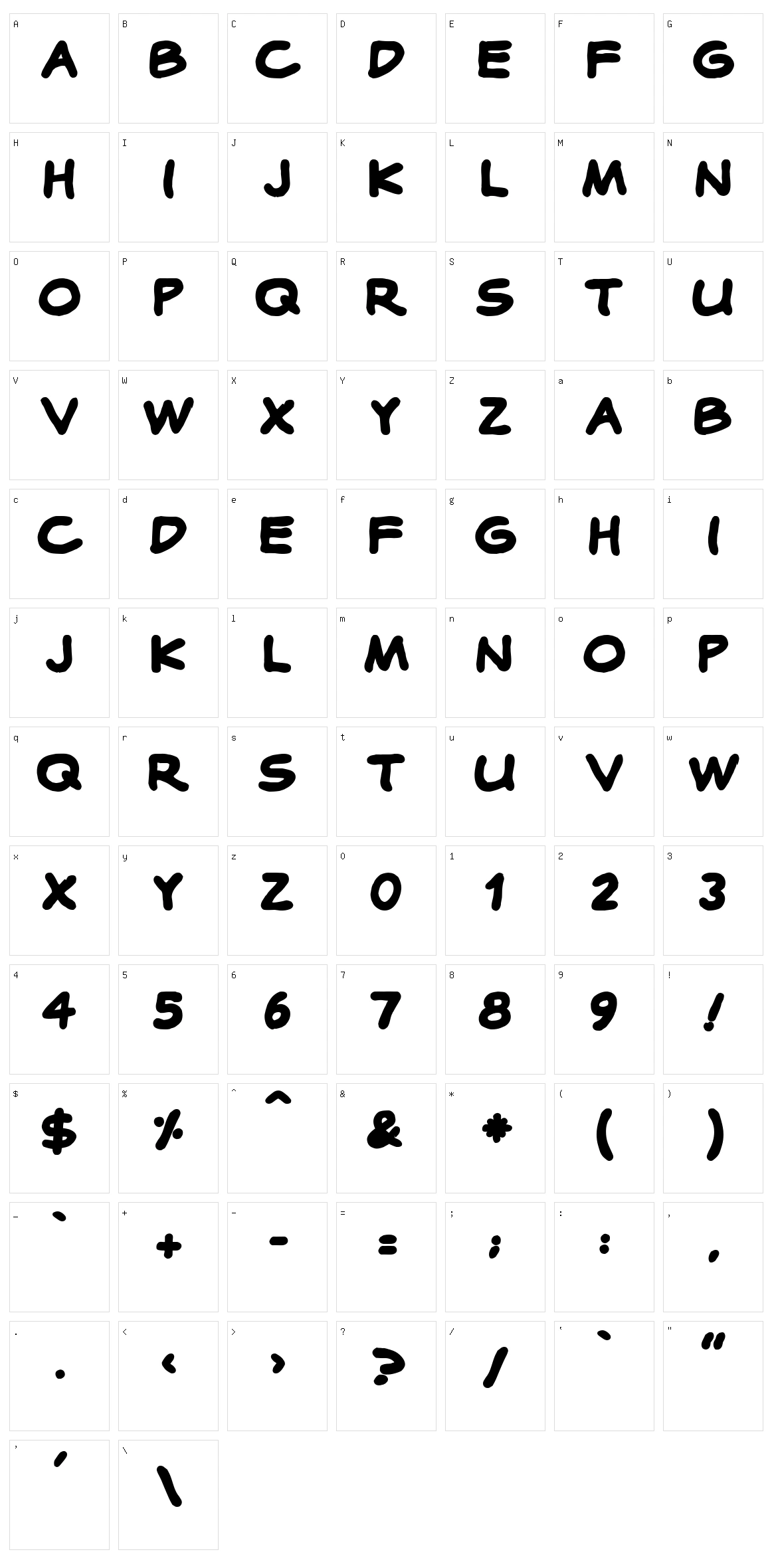 Cotidiana Character Set