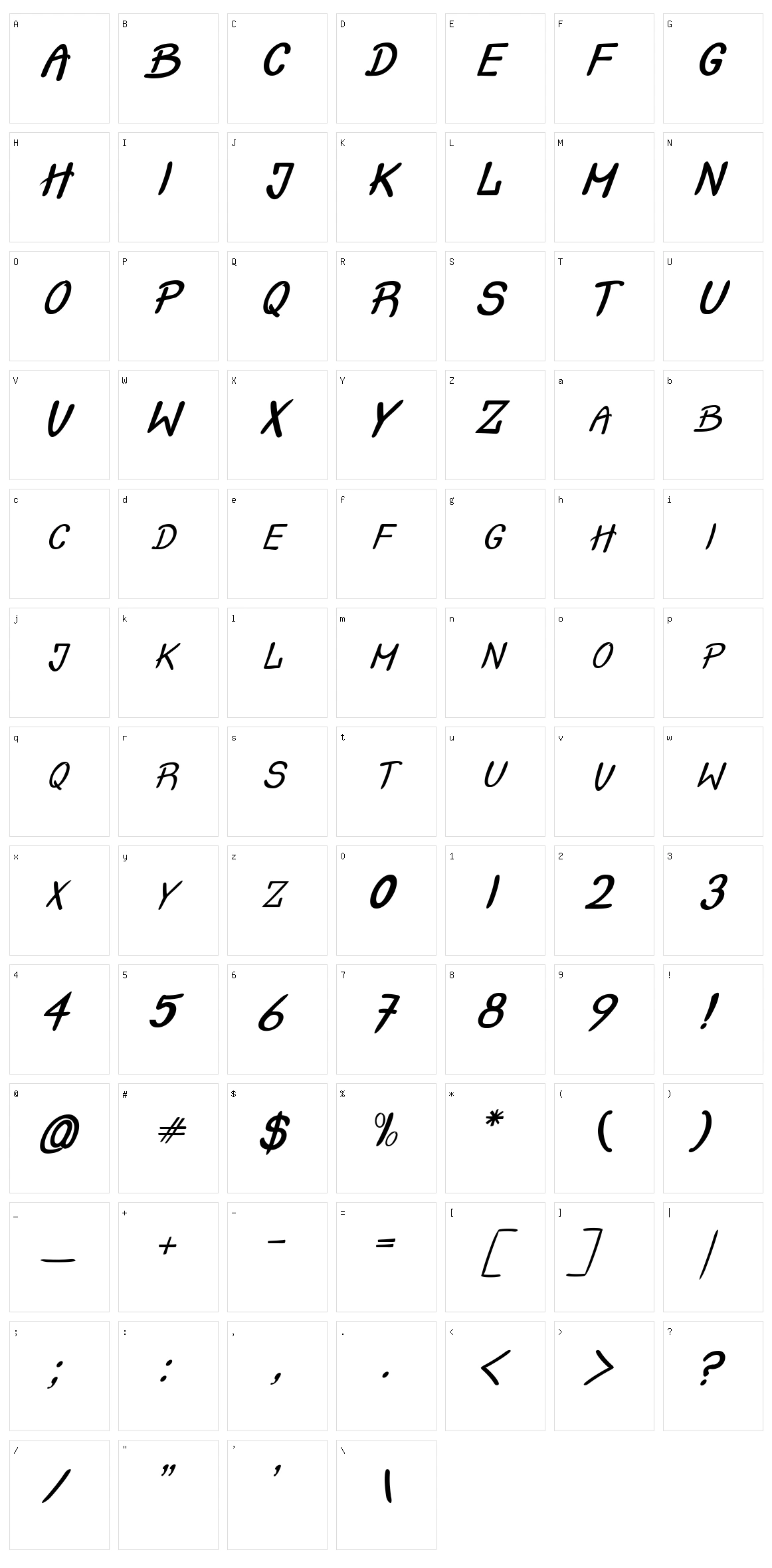 Crash Test Character Set